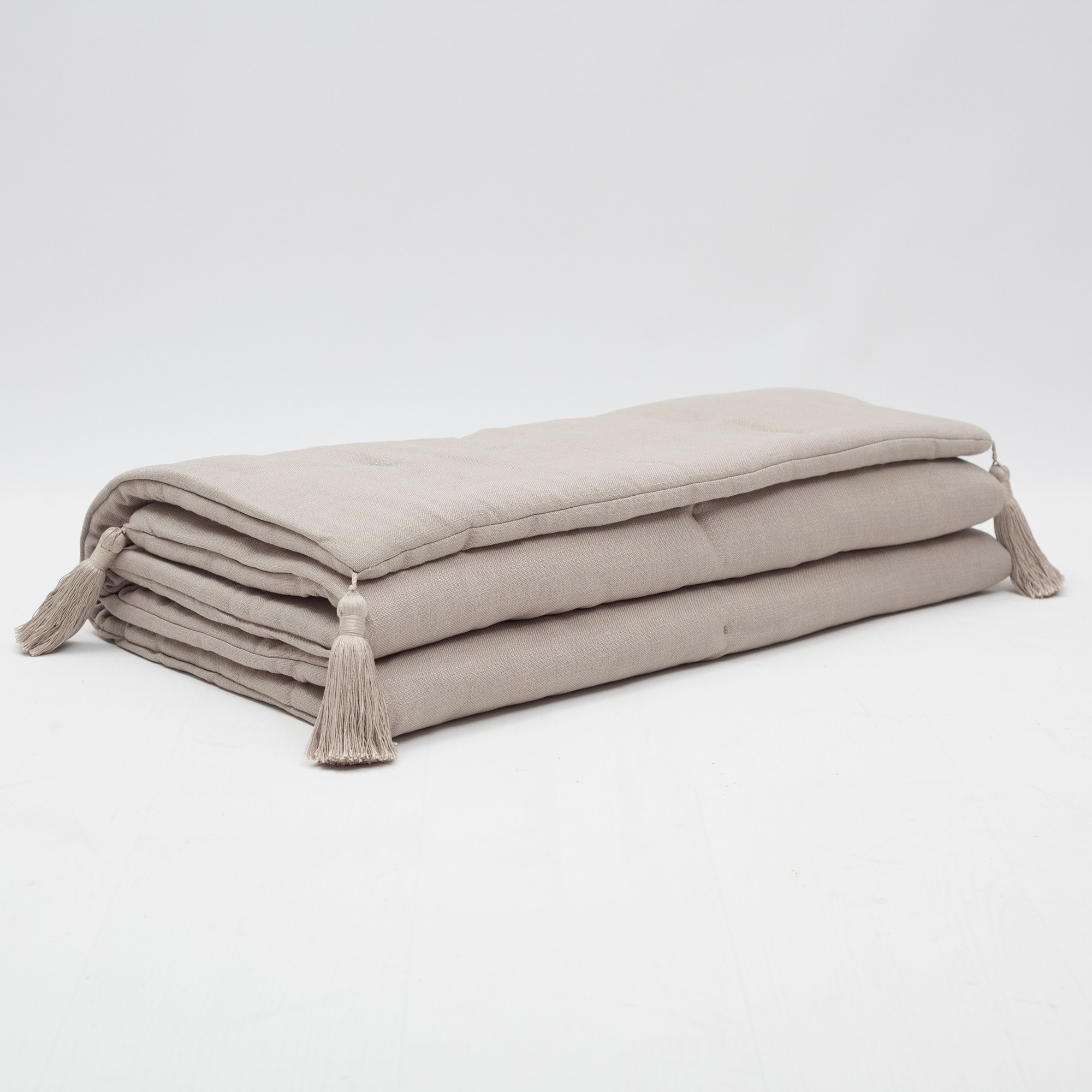 "Loom" Linen Tasseled Bed Runner + 5 Pillow Set Nomad Julia - Blue (Cover Only)