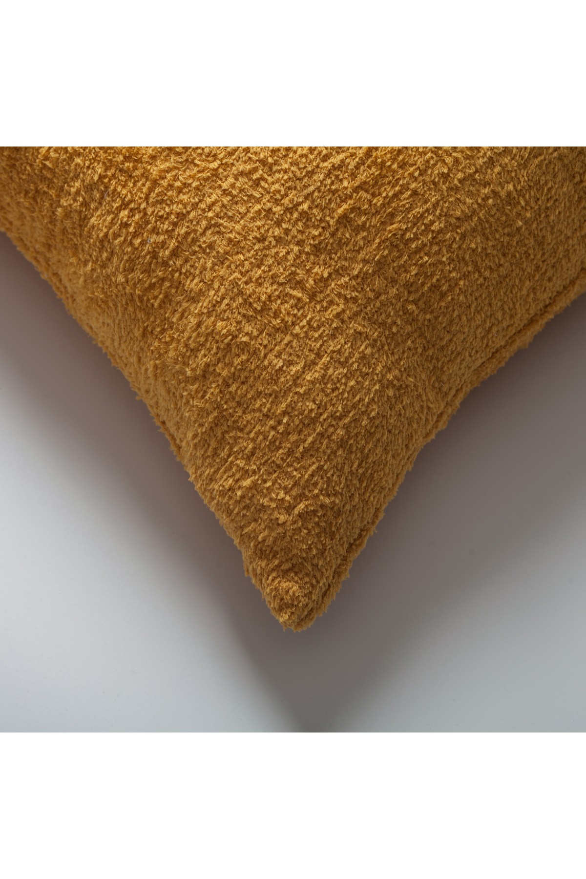 "Cozy" - Sheepskin Texture Fluffy Cushion 20x20 Inch - Yellow (Cover Only)