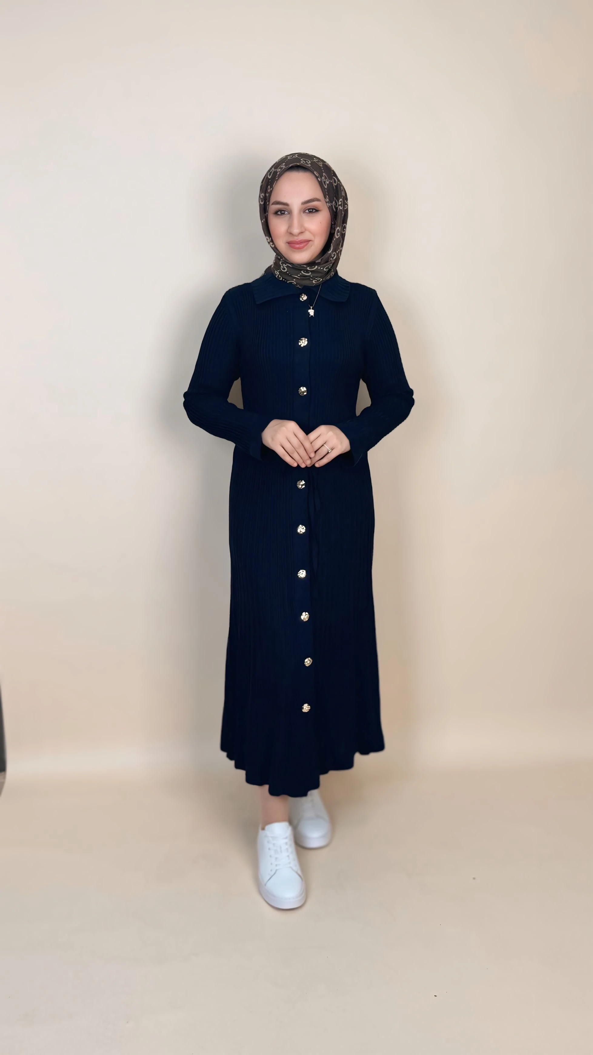 Viyena Model Fitilli Triko Elbise - lacivert