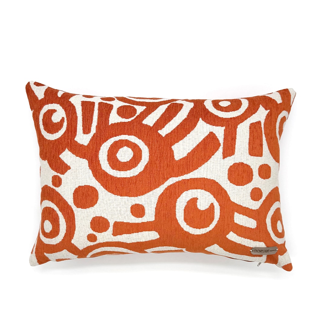 GeoGlow – Geometrisch Patroon Sierkussenhoes – Oranje 45x45(17,7x17,7") - 50x35cm(19,7x13,78 inch) image