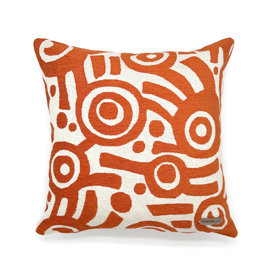 GeoGlow – Geometrisch Patroon Sierkussenhoes – Oranje 45x45(17,7x17,7") - 45x45cm(17,7x17,7 inch) image