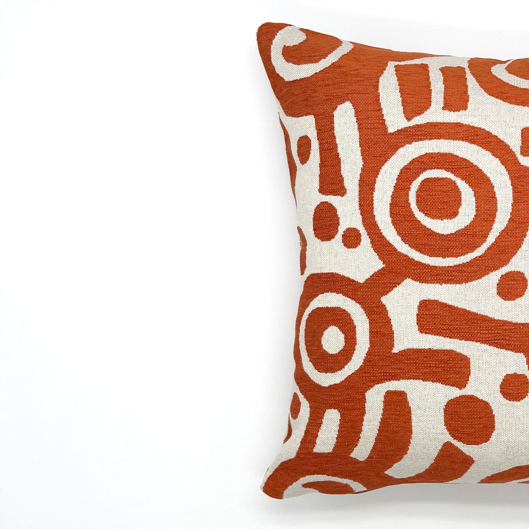GeoGlow – Geometrisch Patroon Sierkussenhoes – Oranje 45x45(17,7x17,7")
