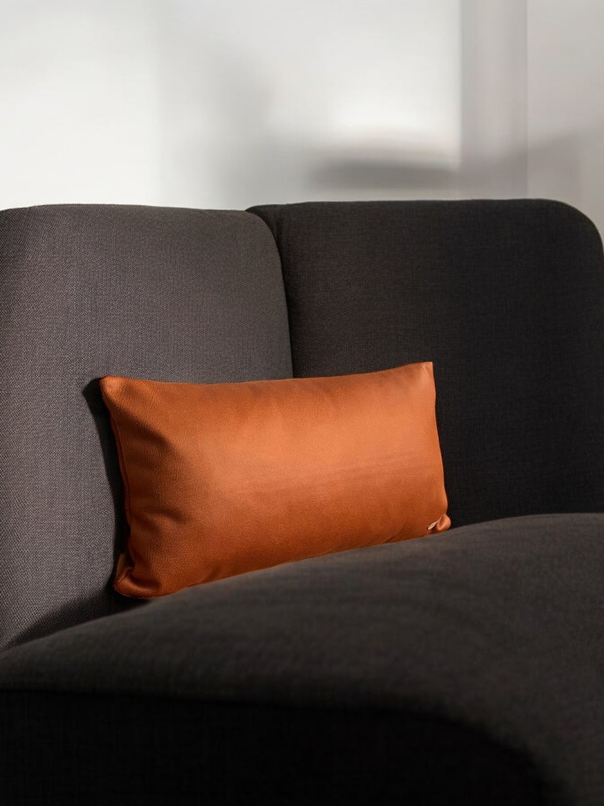 Flat Suni Nubuk Düz Açık Taba Antrasit Gri Açık Koyu Kahve Kiremit Dikdörtgen Kırlent Kılıfı 60x35cm
