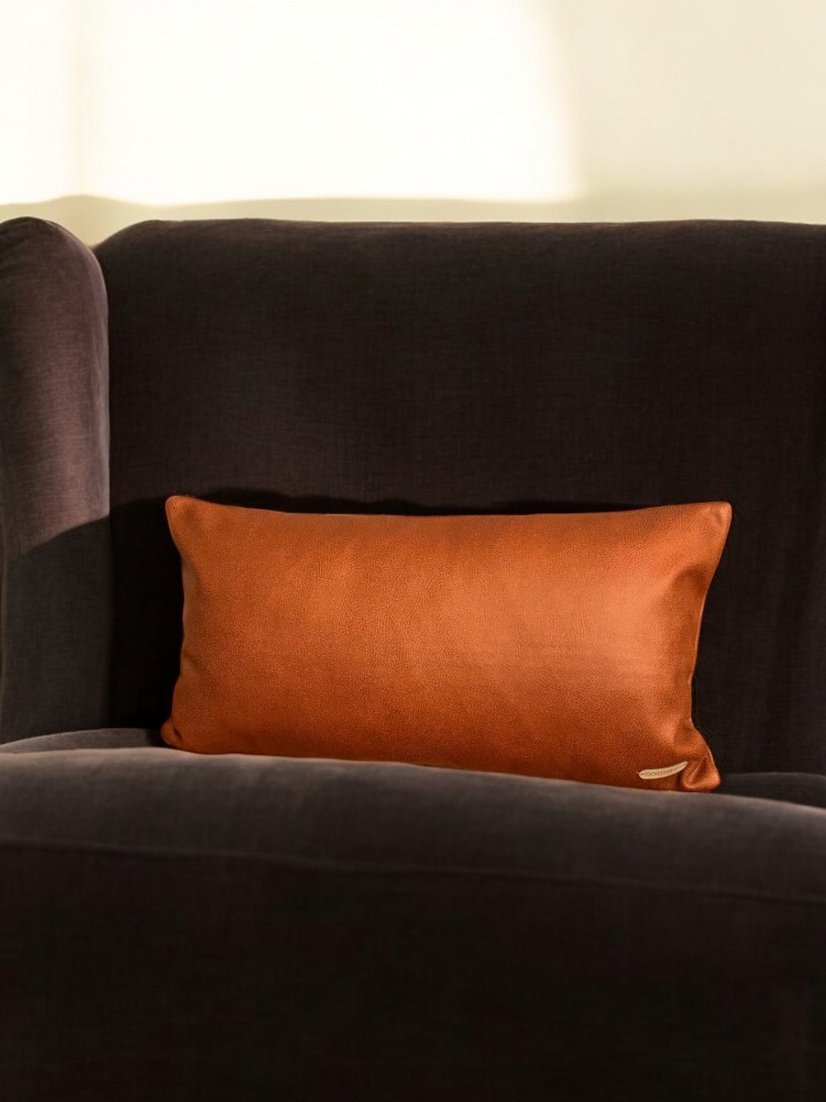 Flat Suni Nubuk Düz Açık Taba Antrasit Gri Açık Koyu Kahve Kiremit Dikdörtgen Kırlent Kılıfı 60x35cm
