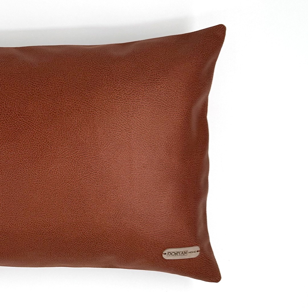 Flat Suni Nubuk Düz Açık Taba Antrasit Gri Açık Koyu Kahve Kiremit Dikdörtgen Kırlent Kılıfı 60x35cm
