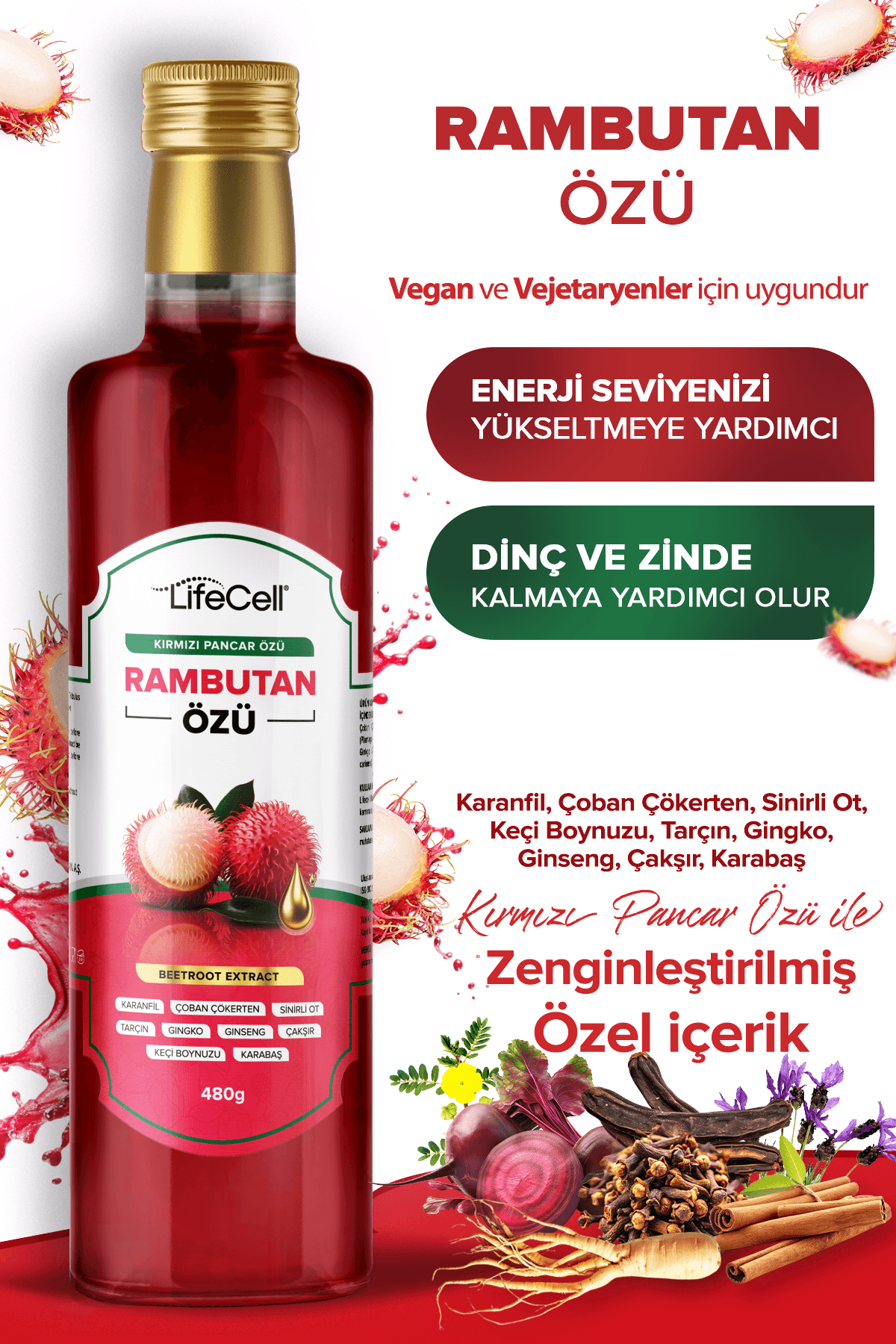 Rambutan Özü - Kırmızı Pancar Özü