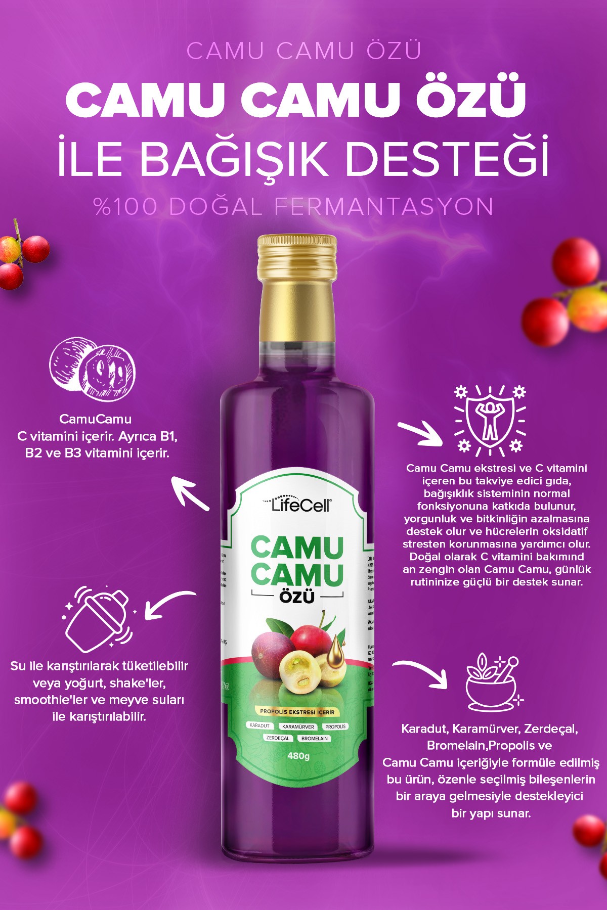 Camu Camu Özü - Propolis Ekstresi