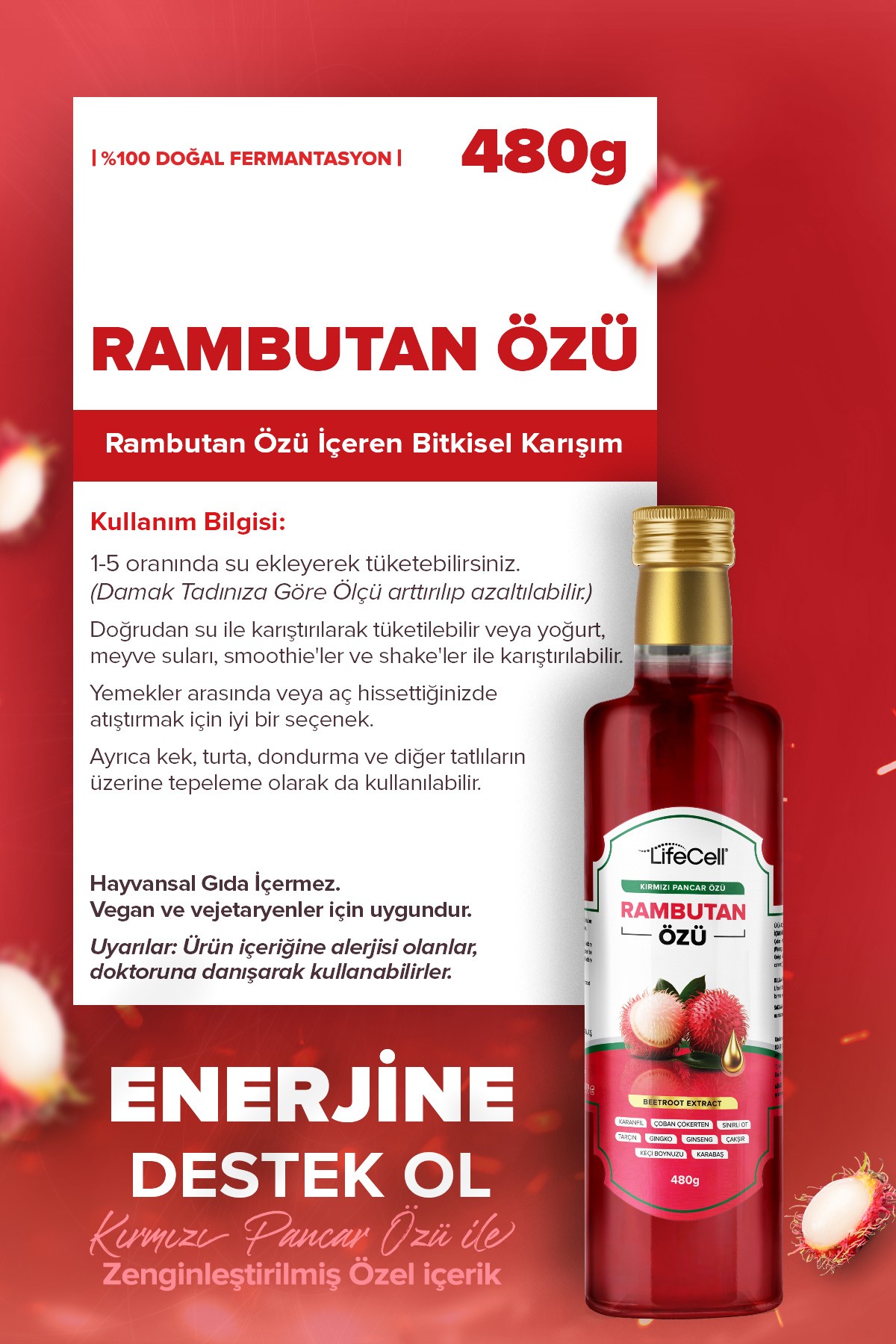 Rambutan Özü - Kırmızı Pancar Özü