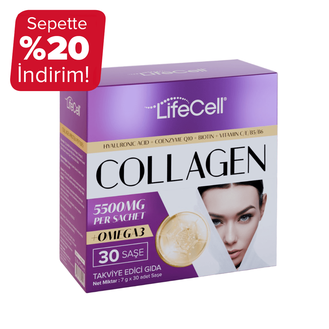 COLLAGEN OMEGA3 Hyaluronic Acid+Coenzyme Q10 İçeren Takviye Edici Gıda 30 Saşe