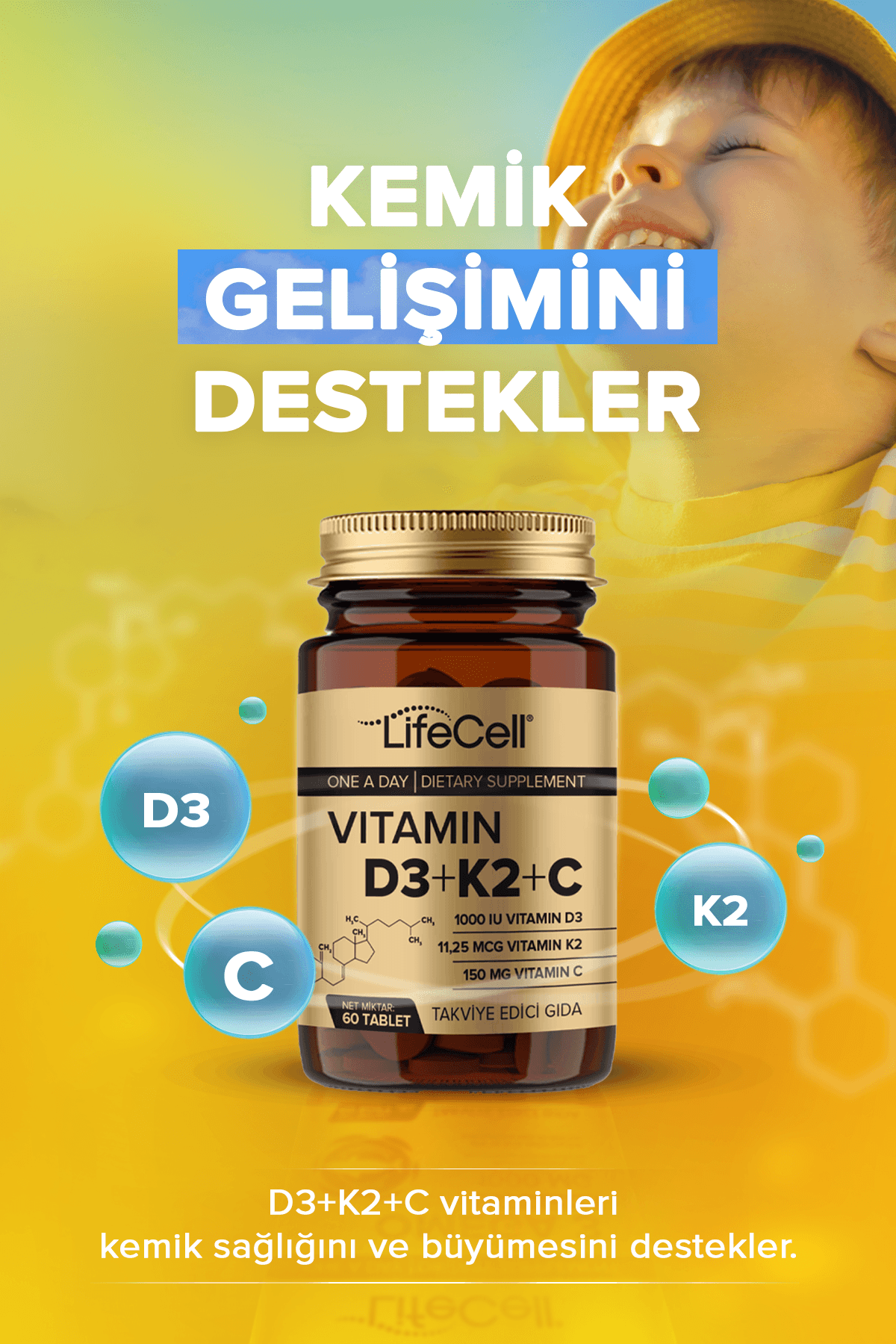 Vitamin D3 + K2 + C