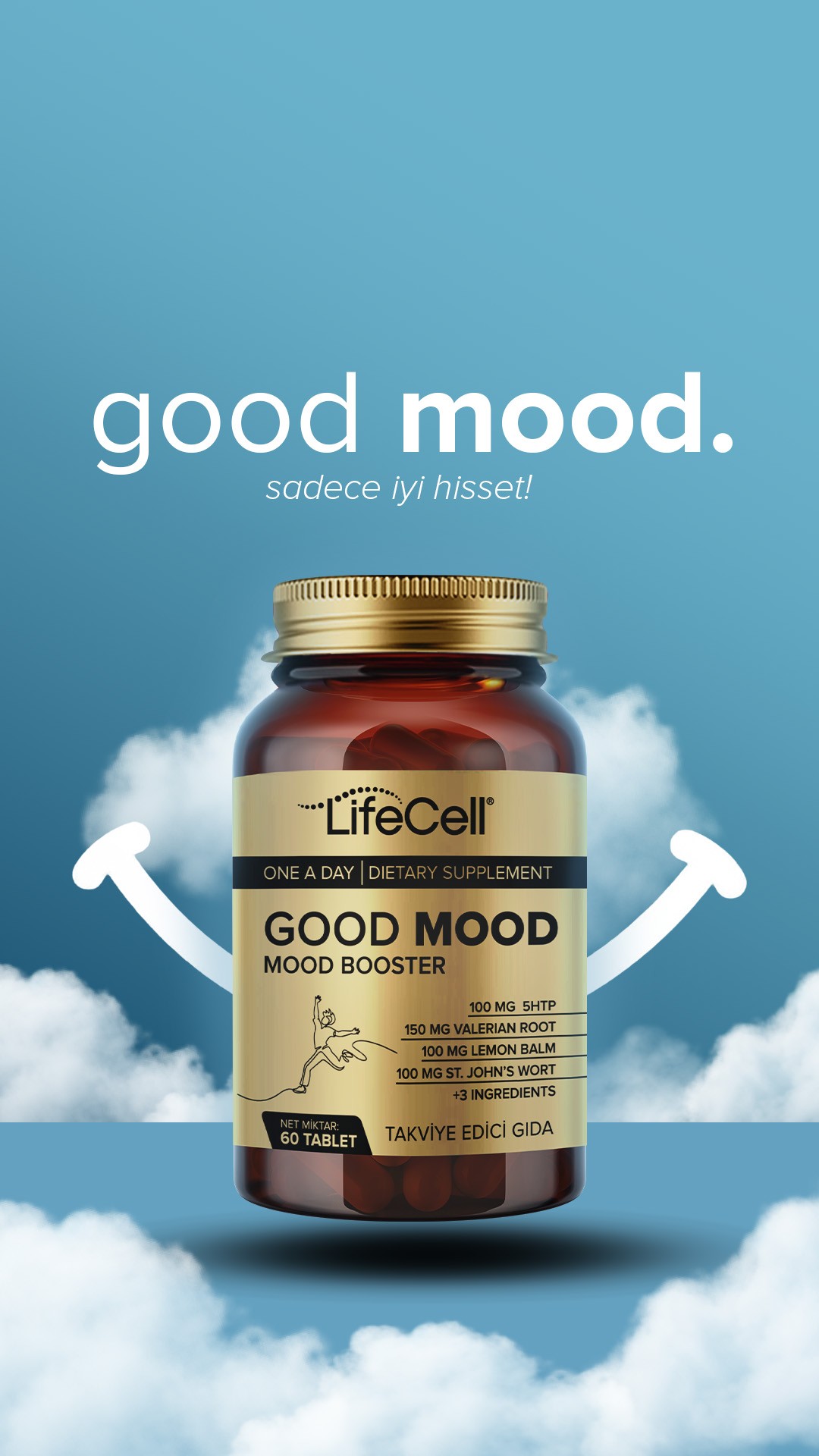 Good Mood Booster | Ruh Halinizi Dengeleyin! 5HTP ve Valerian İçeren Kompleks Takviye Edici Gıda