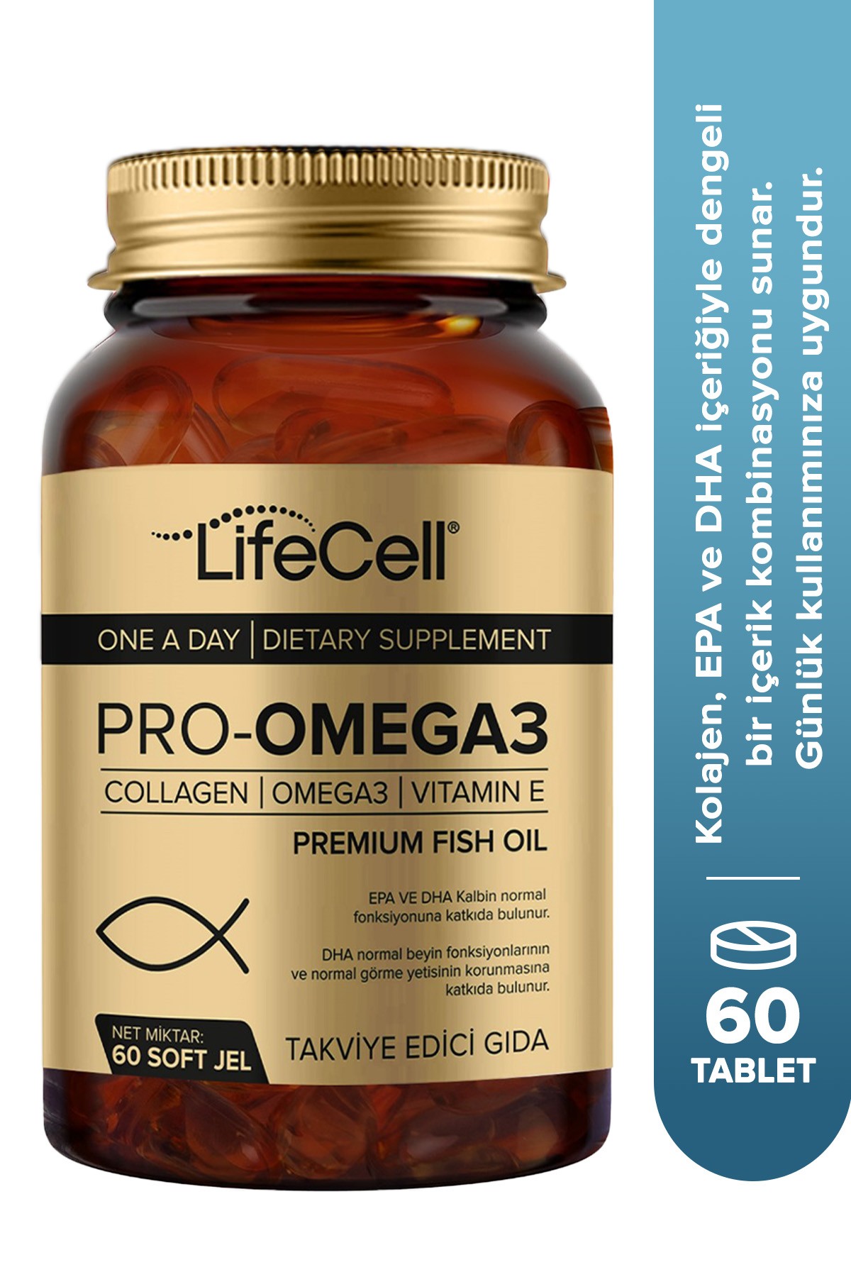 Pro-Omega 3 | DHA & EPA, Kolajen ve Vitamin E İçeren Takviye