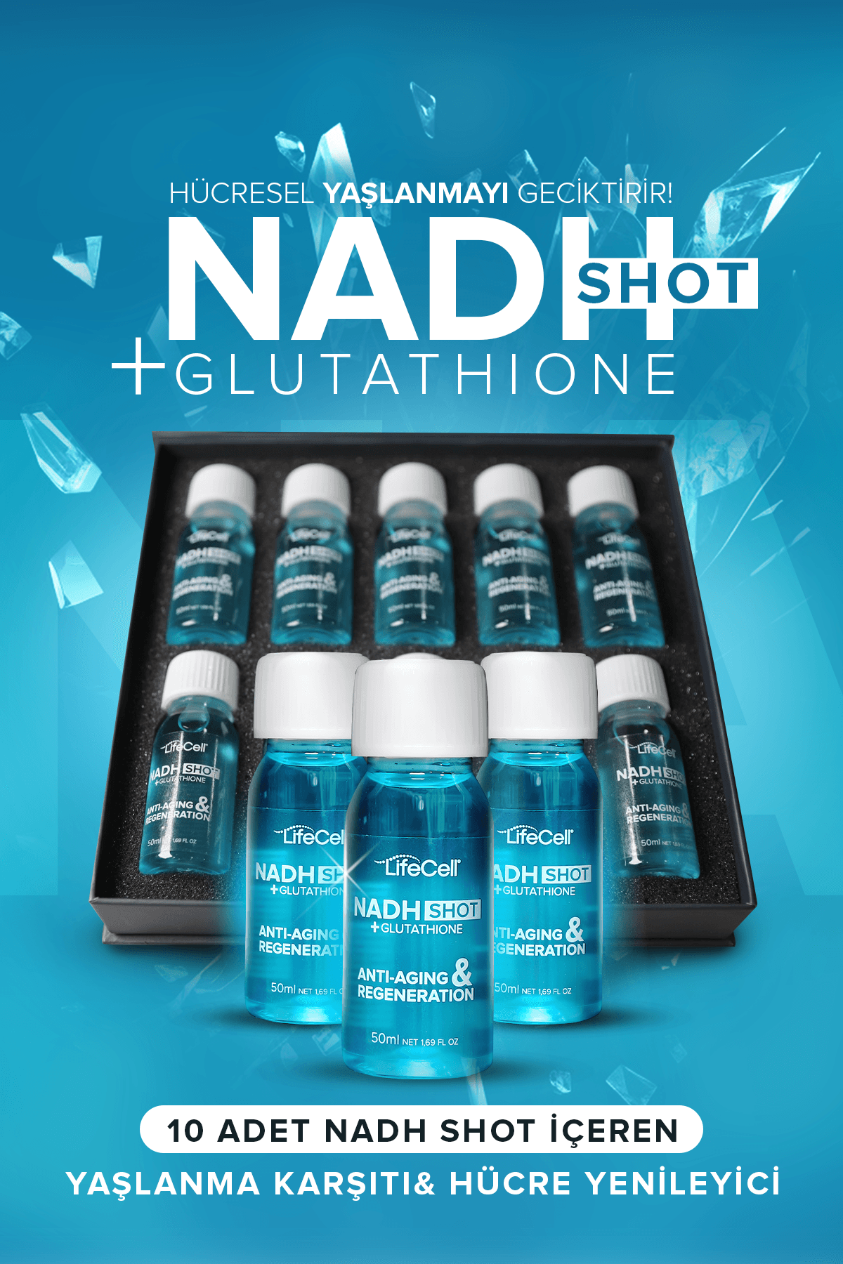 Nadh Shot + Glutathione ( Glutatyon ) Yaşlanma Karşıtı Takviye Edici Gıda