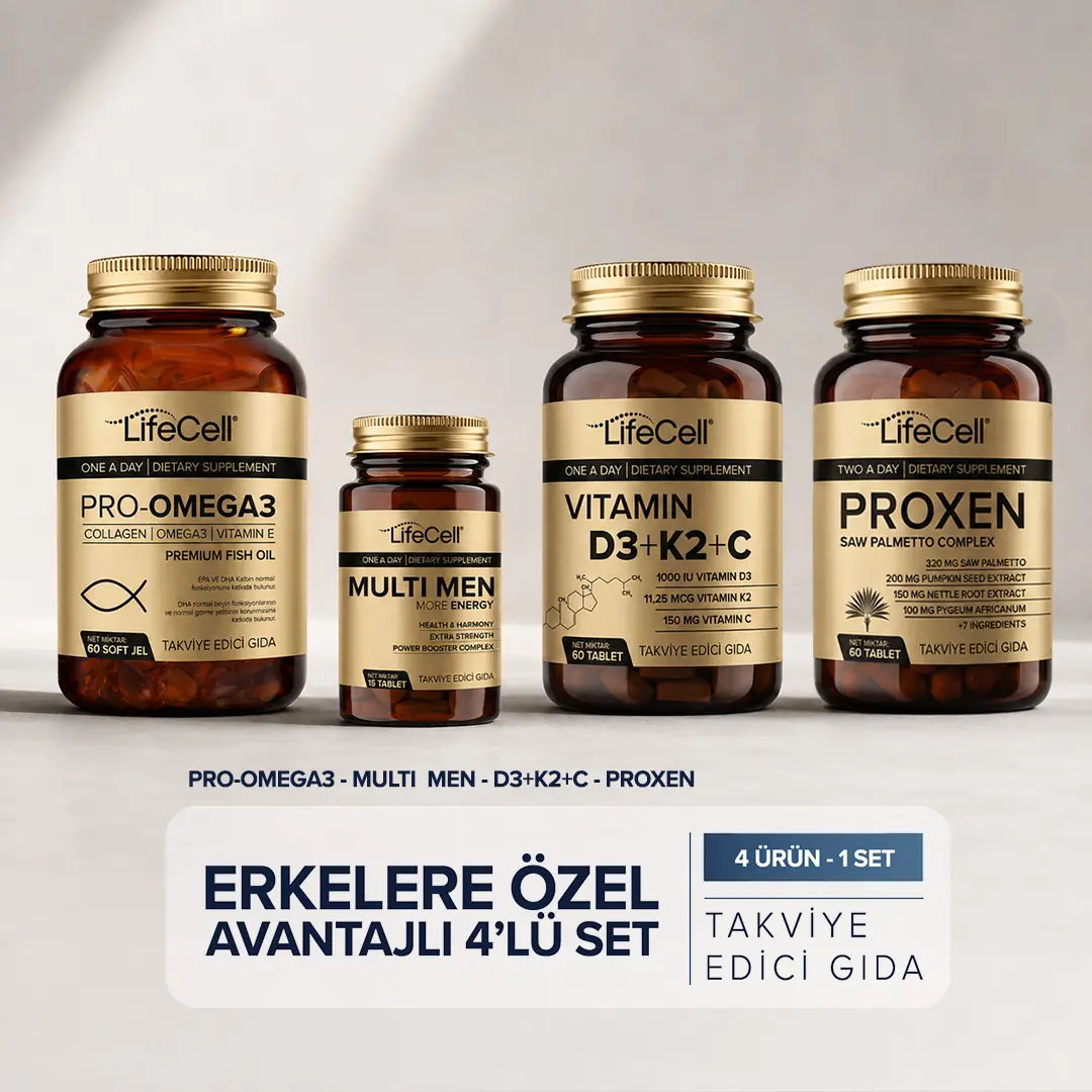 レミールボー　Dr.Select PRO SERIES「mediCARV Erkeklere Özel Avantajlı 4'lü Set | Pro-Omega3, Multimen, D3+K2+C