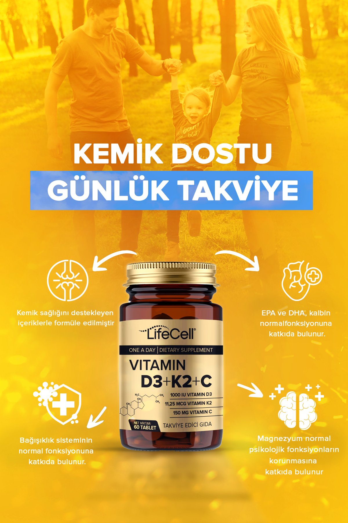 Vitamin D3 + K2 + C