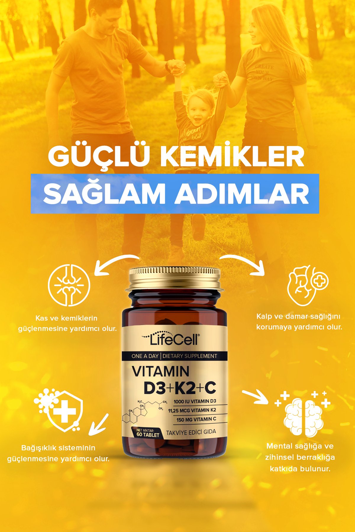 Vitamin D3 + K2 + C