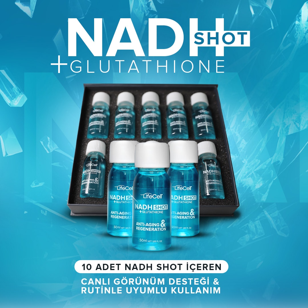 Nadh Shot + Glutathione ( Glutatyon ) Anti-Aging Takviye Edici Gıda 10 Shot