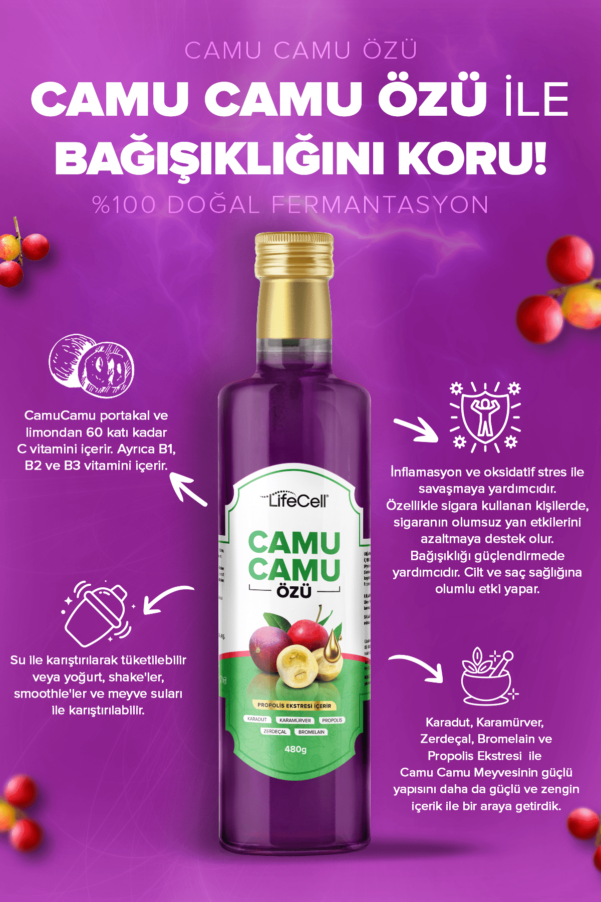 Camu Camu Özü - Propolis Ekstresi