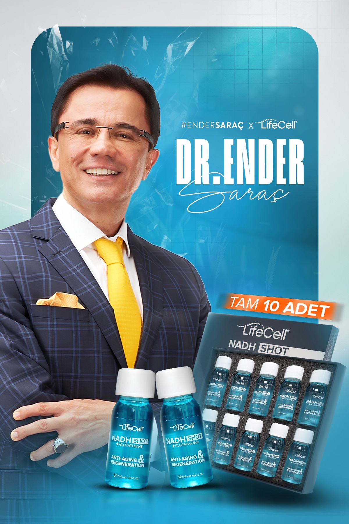 Nadh Shot + Glutathione ( Glutatyon ) Anti-Aging Takviye Edici Gıda 10 Shot