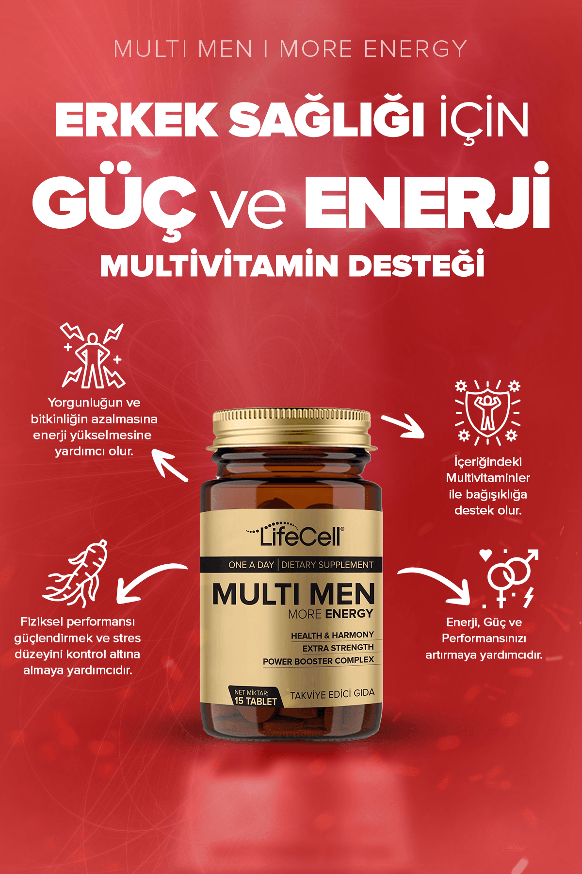 Multı Men Power Booster Complex | More Energy ( Erkeklere Özel Multivitamin Desteği )