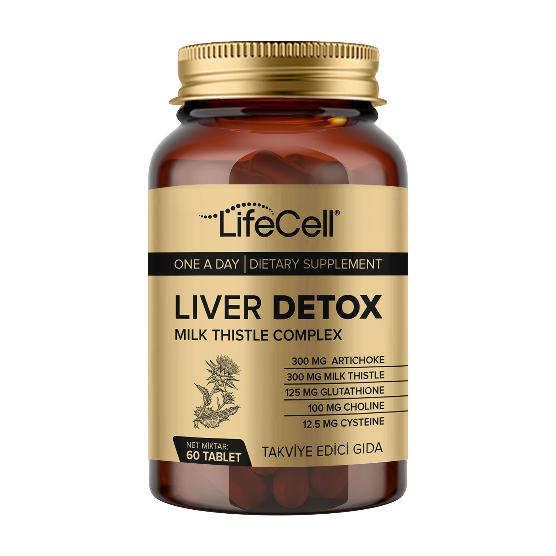 Liver Detox (Karaciğer Detoksu) Glutatyon, Devedikeni Ve Enginar İçeren Takviye Edici Gıda
