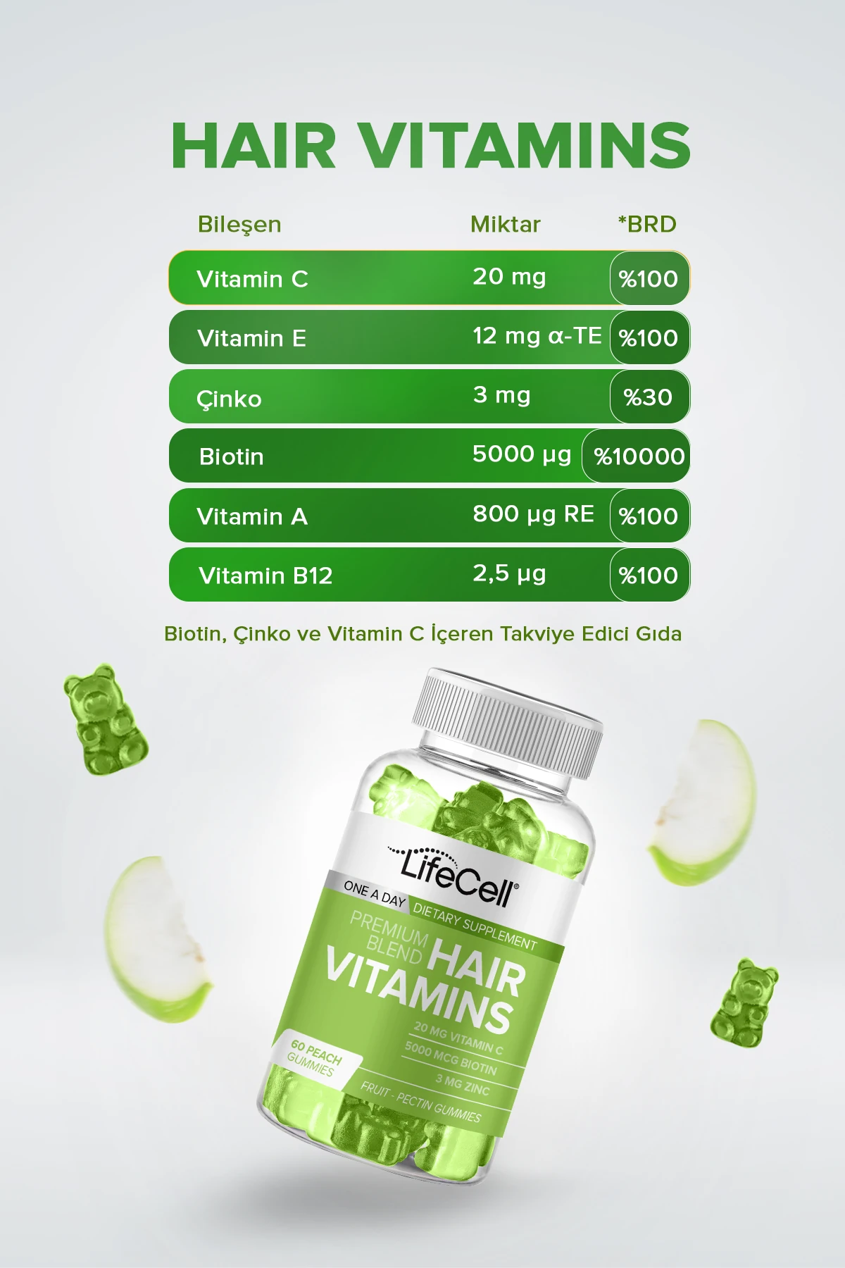 Hair Vitamins | Saç Güçlendirici Vitamin Kompleksi | Lifecell