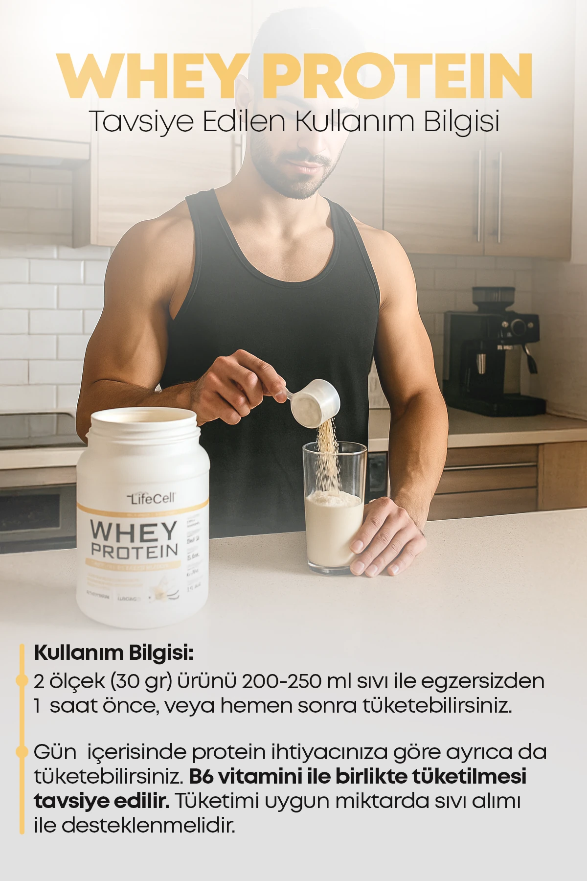 WHEY PROTEİN TOZU | VANİLYA AROMALI | 33 SERVİS - 1000g