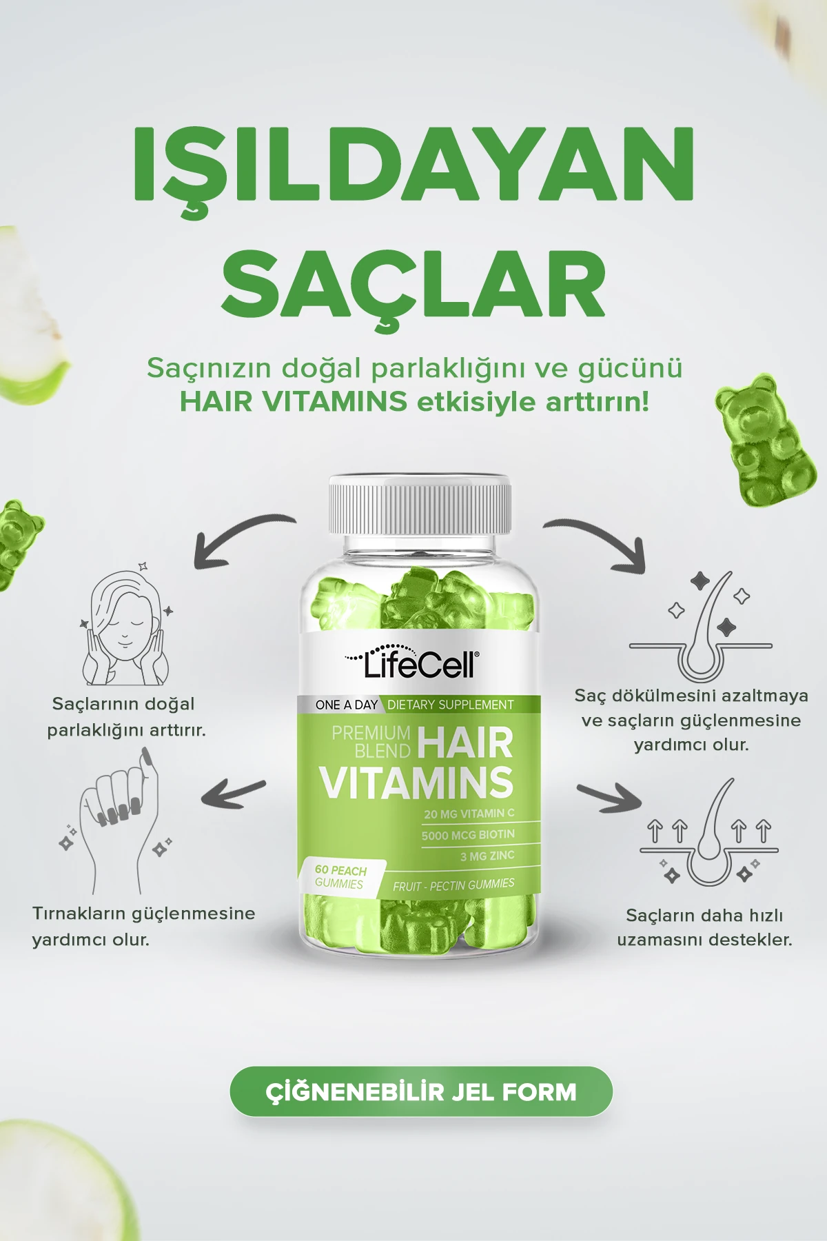 Hair Vitamins | Saç Güçlendirici Vitamin Kompleksi | Lifecell