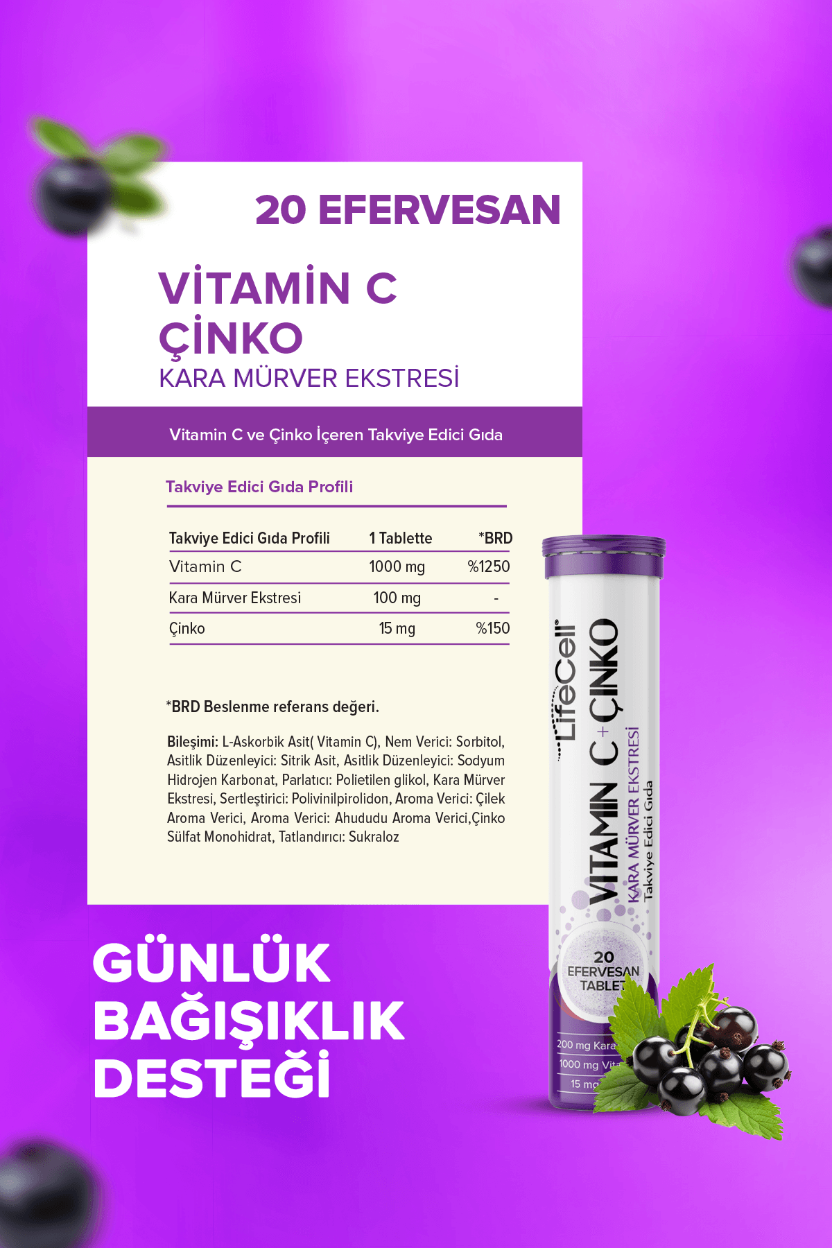 Vitamin C+ Karamürver+Çinko
