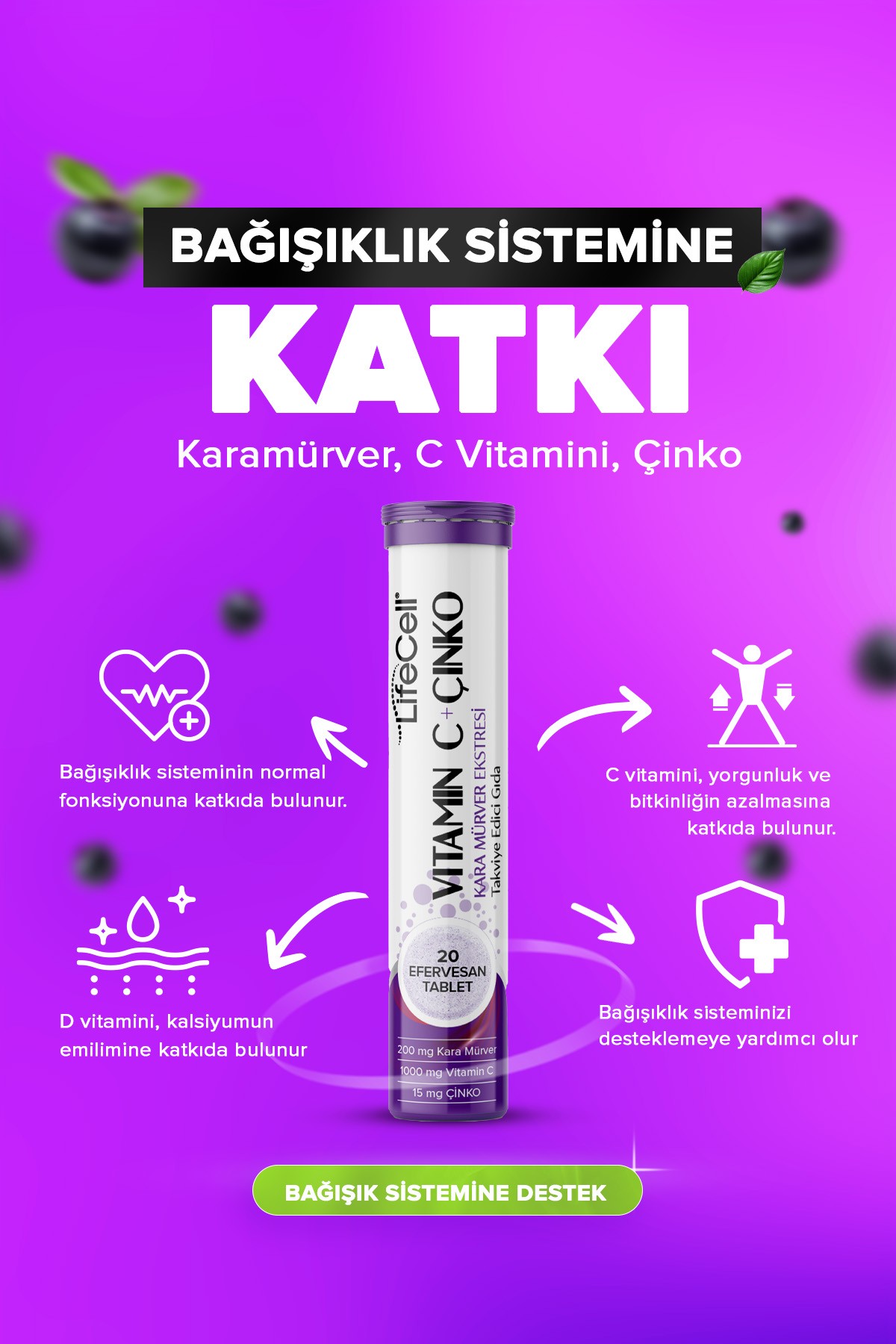 Vitamin C+ Karamürver+Çinko