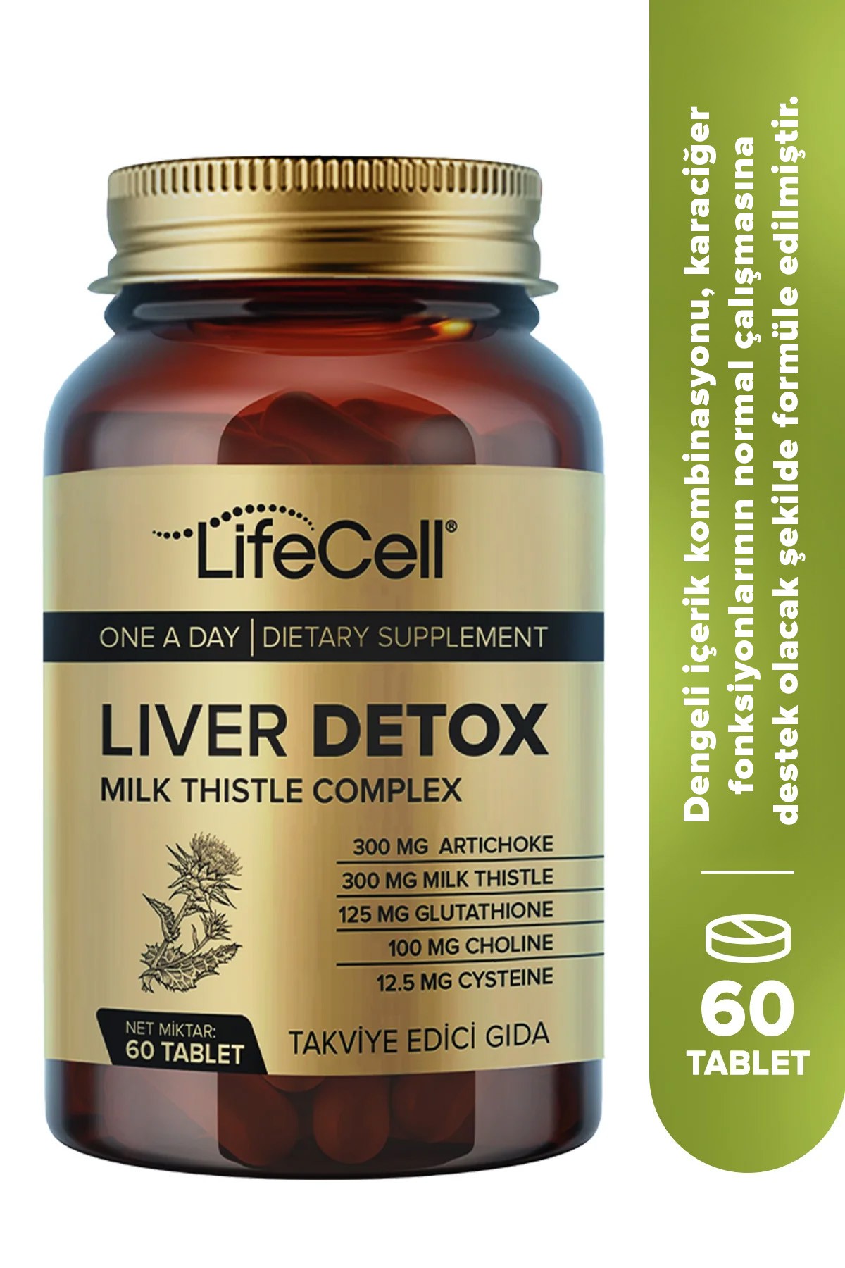 Liver Detox (Karaciğer Detoksu) Glutatyon, Devedikeni Ve Enginar İçeren Takviye Edici Gıda