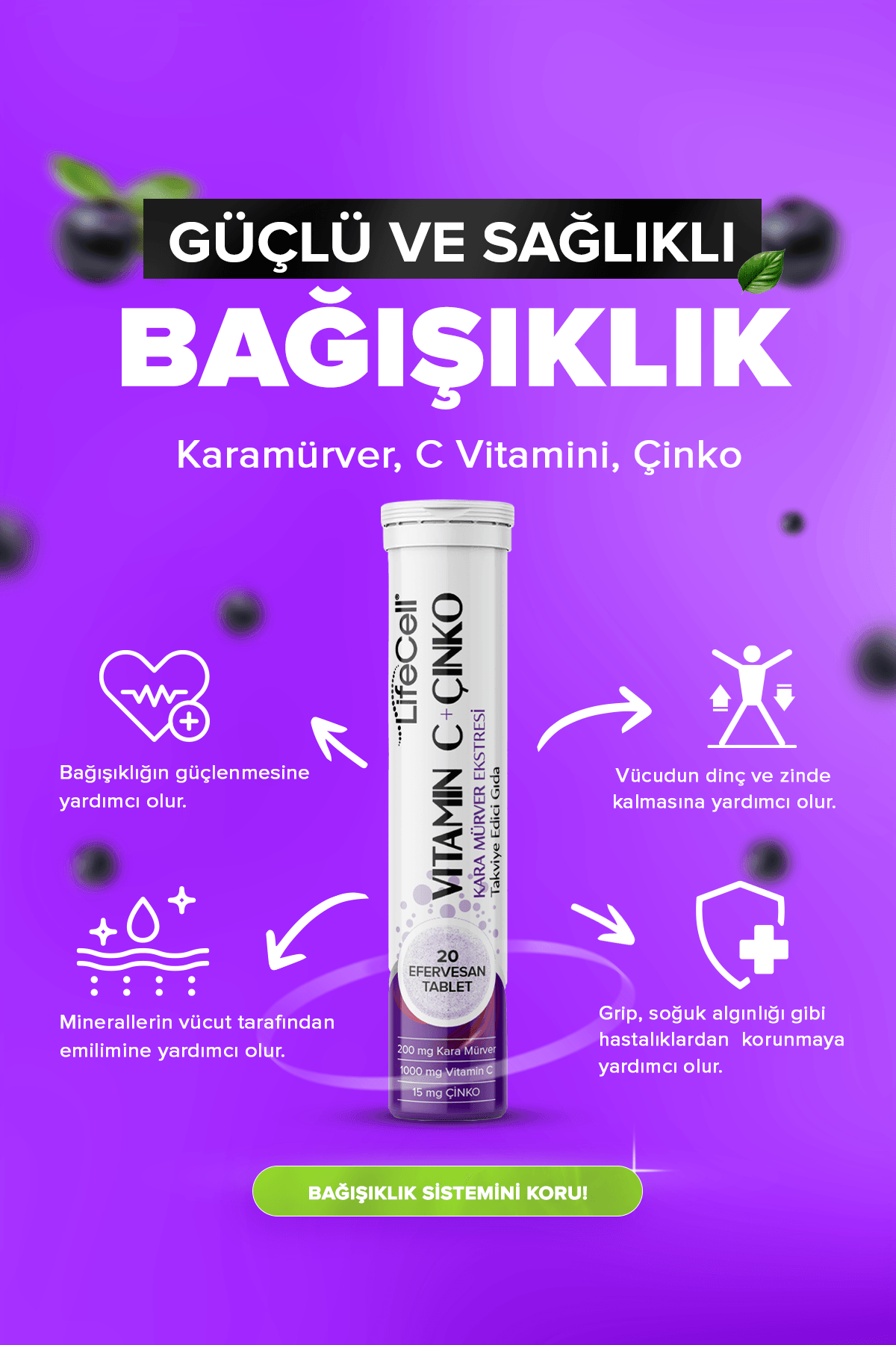 Vitamin C+ Karamürver+Çinko