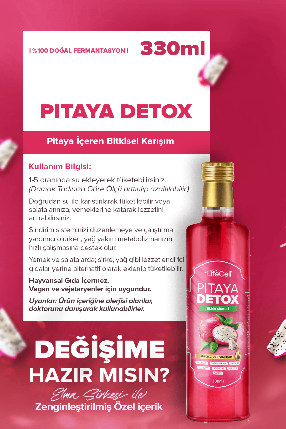 Pitaya Detox - Elma Sirkeli Doğal Fermantasyon