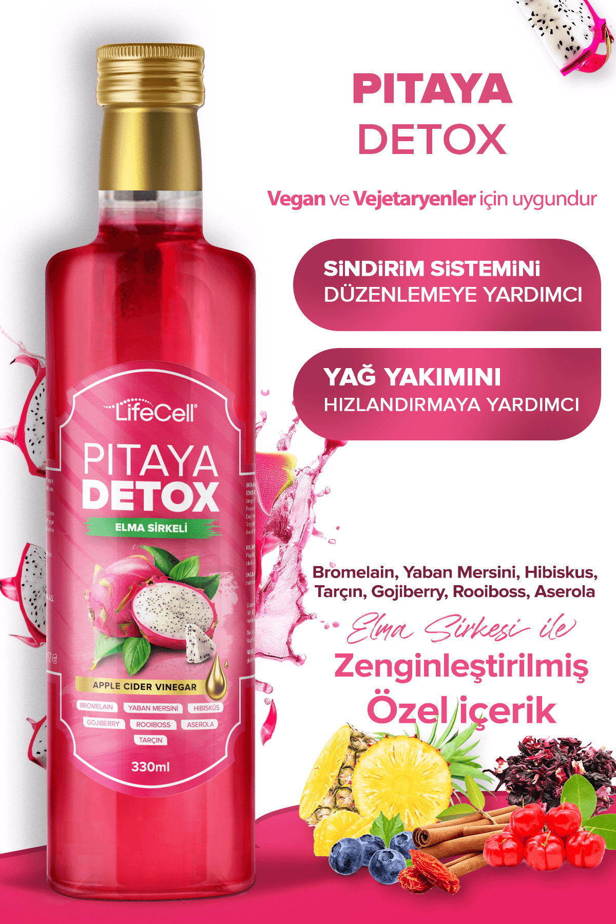 Pitaya Detox - Elma Sirkeli Doğal Fermantasyon