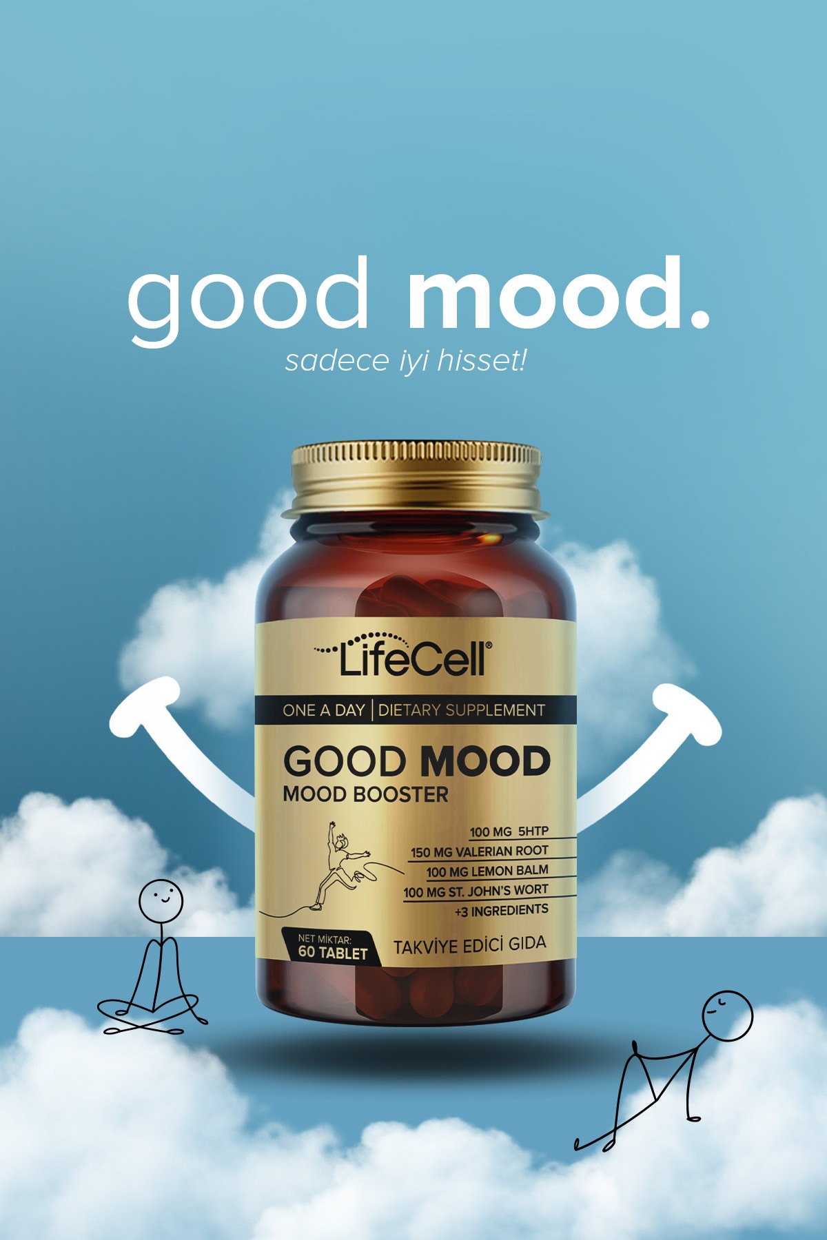 Good Mood Booster | Ruh Halinizi Dengeleyin! 5HTP ve Valerian İçeren Kompleks Takviye Edici Gıda