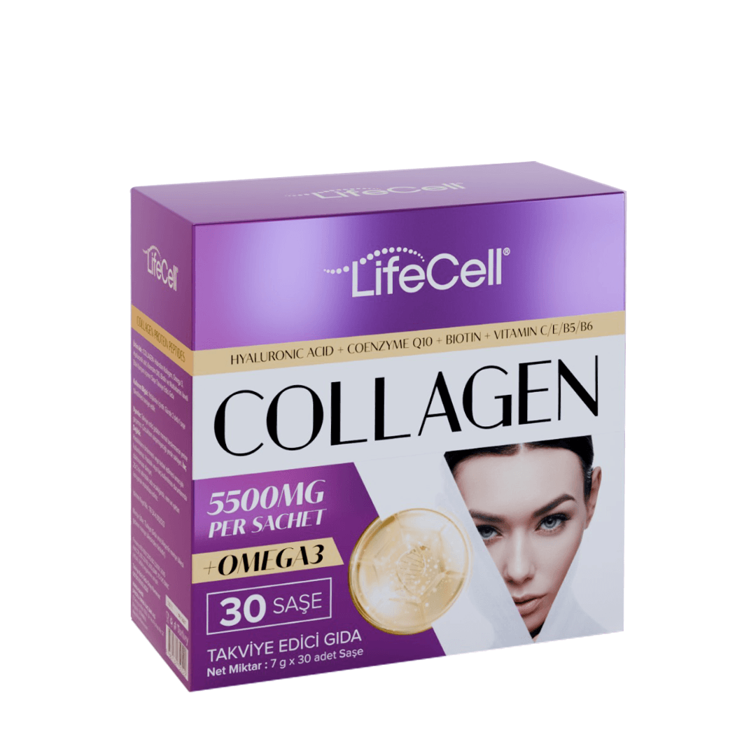 COLLAGEN OMEGA3 Hyaluronic Acid+Coenzyme Q10 İçeren Takviye Edici Gıda 30 Saşe