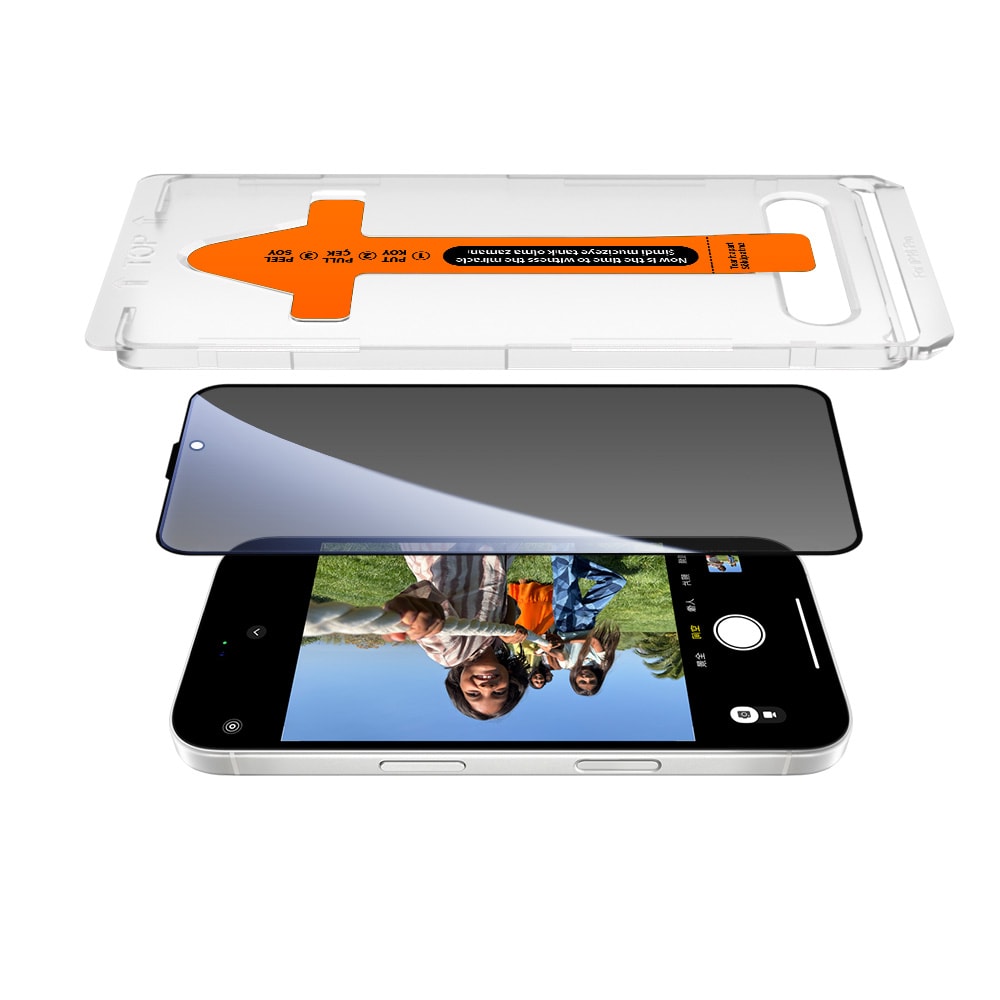 Apple iPhone 14 Zore 2.5D Oliv Privacy Temperli Cam Ekran Koruyucu + Kolay Uygulama Aparatı
