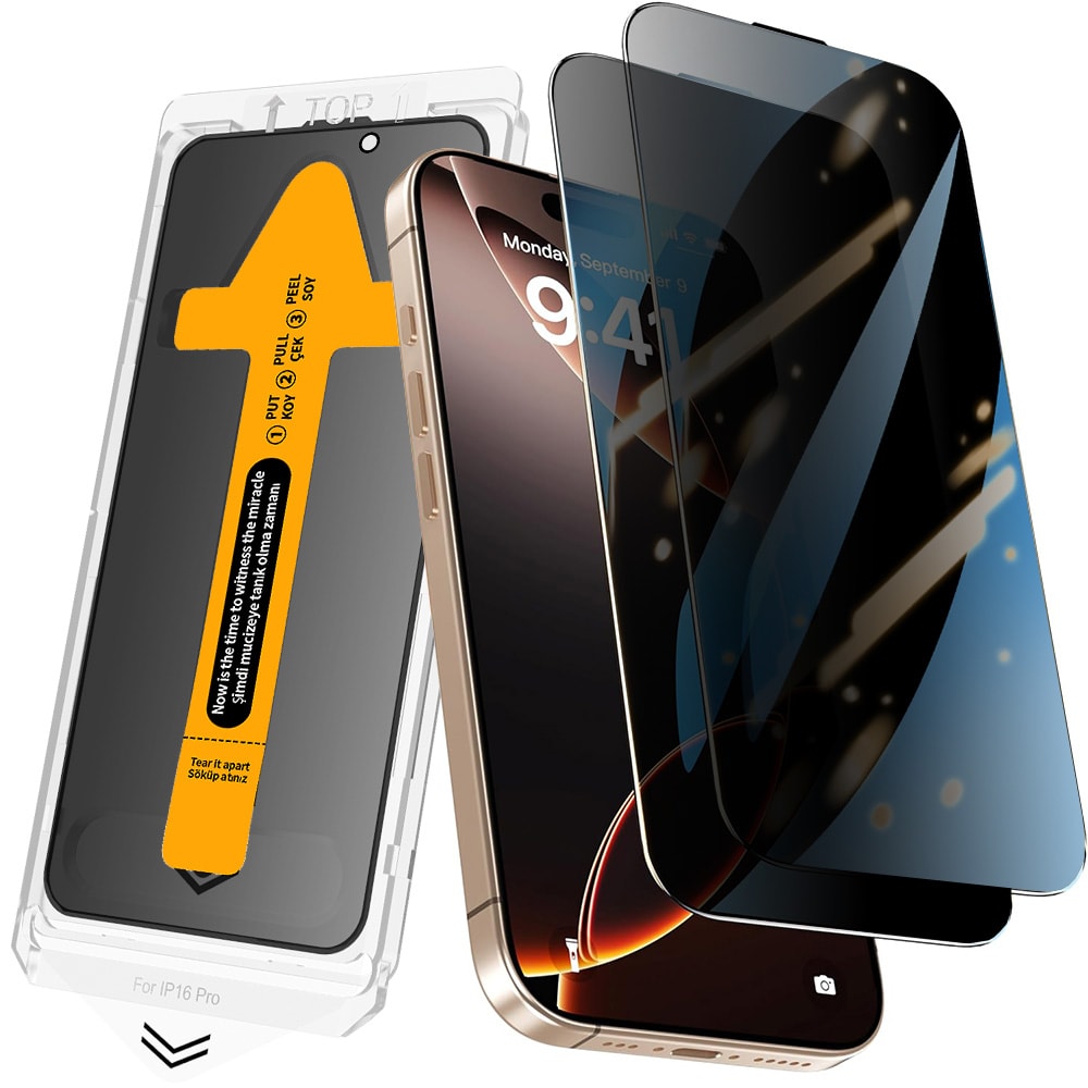 Apple iPhone 13 Zore 2.5D Oliv Privacy Temperli Cam Ekran Koruyucu + Kolay Uygulama Aparatı