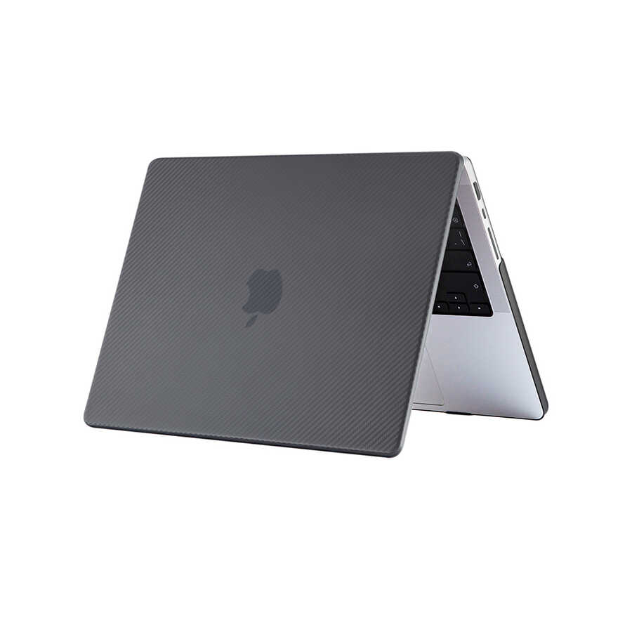 Apple Macbook 14.2' 2021 A2442 Zore MSoft Carbon Fiber Tasarımlı Kapak