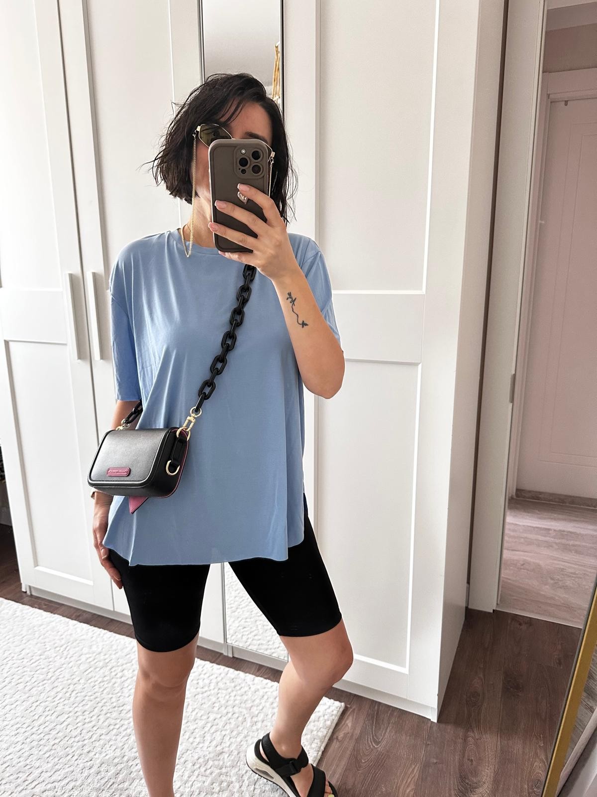 Orjinal Uzun Basic Modal Tshirt - Mavi