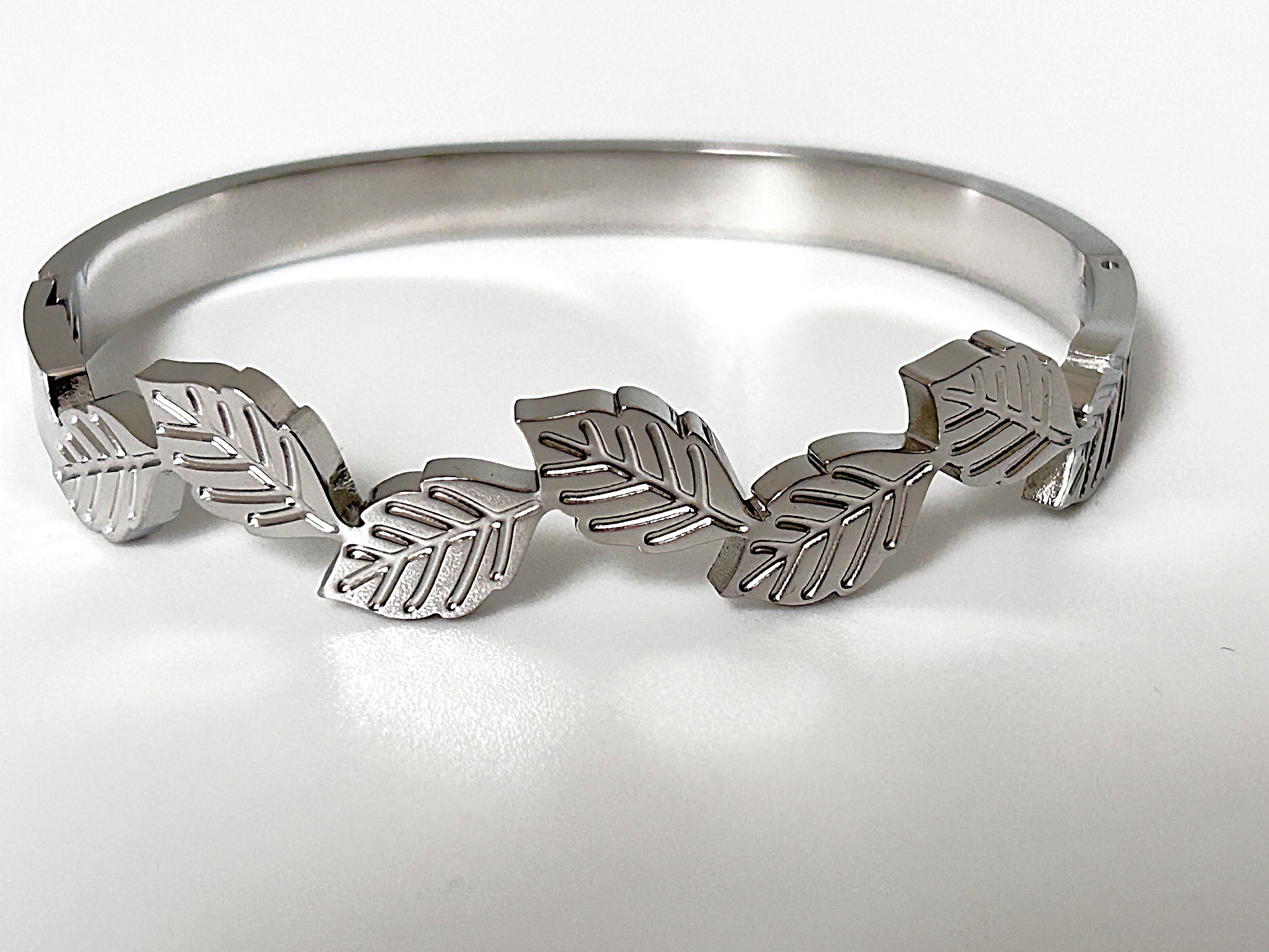 ATA Yedi Yaprak Çelik Bileklik Silver Design