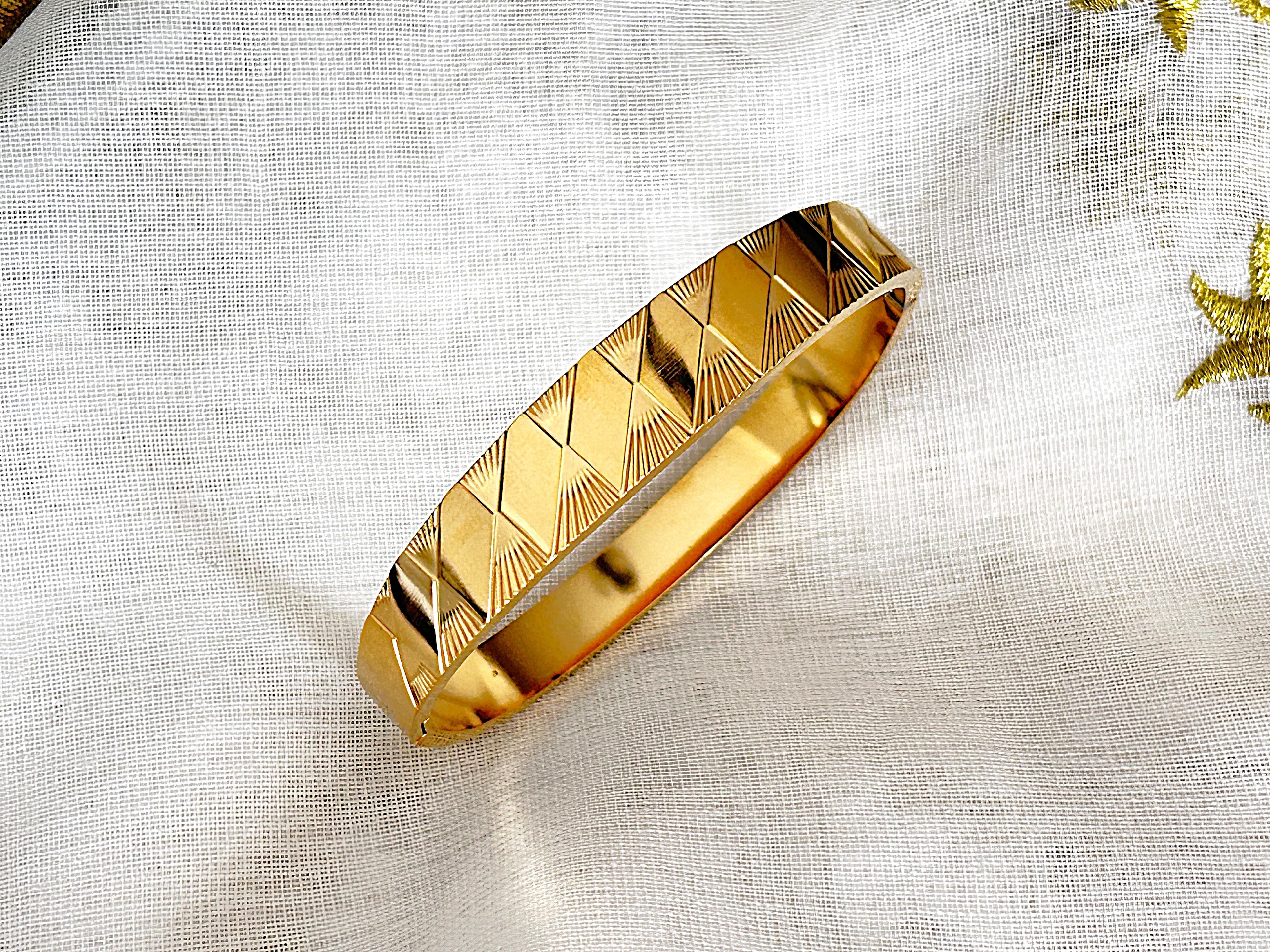 ATA Baklava Model Çelik Kelepçe Bileklik Gold Design