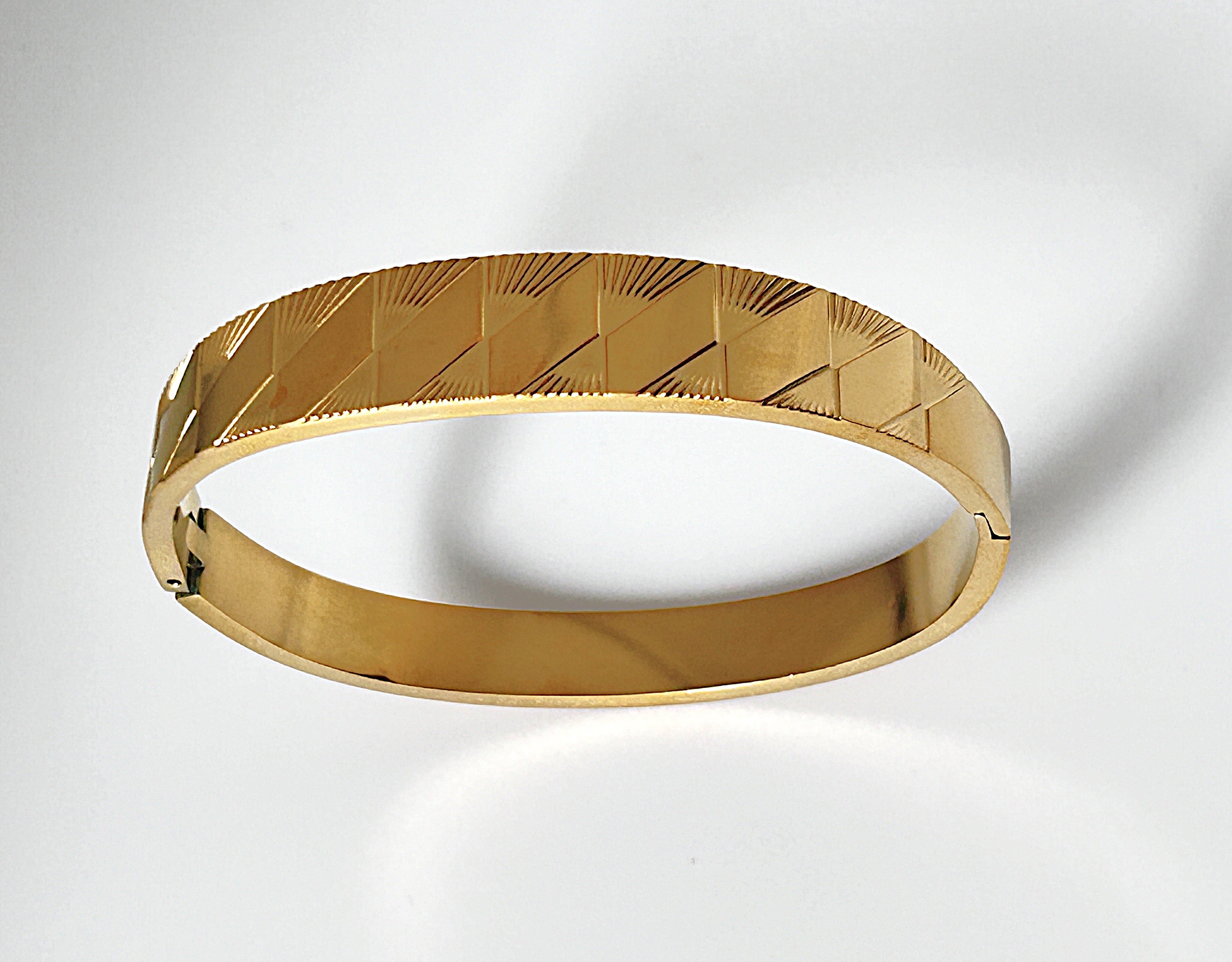 ATA Baklava Model Çelik Kelepçe Bileklik Gold Design