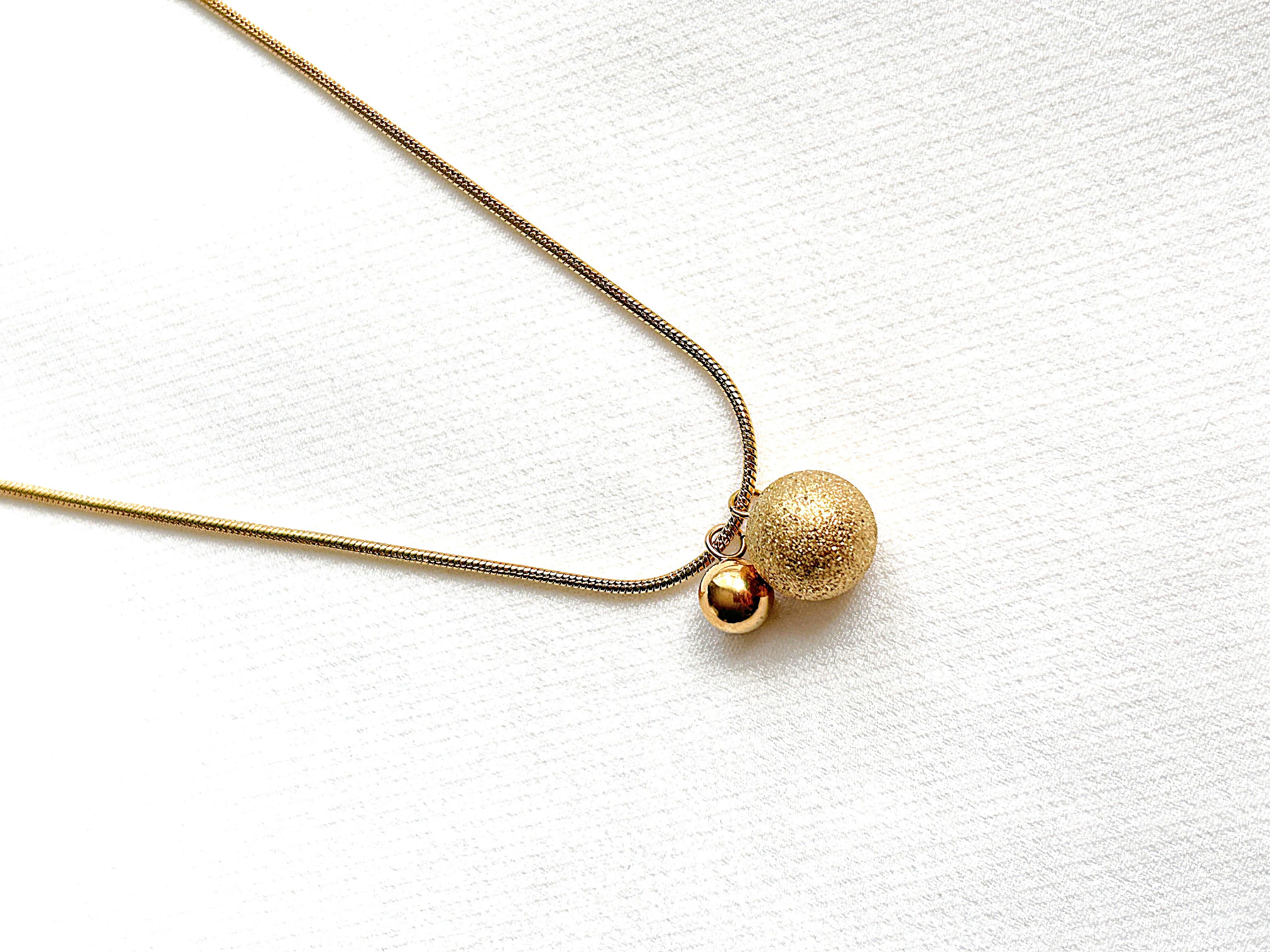 ATA İki Topçuklu Çelik Kolye Gold&Rose Design