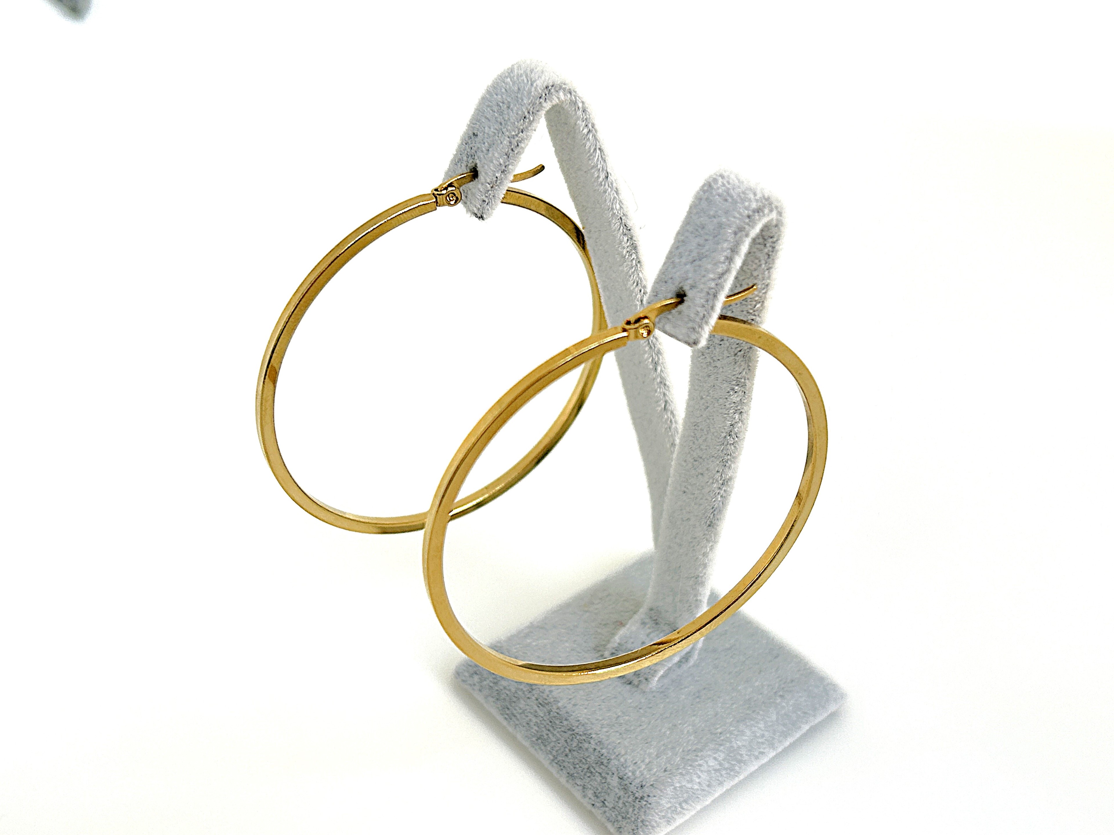 ATA 50mm Halka Çelik Küpe Gold&Silver Design