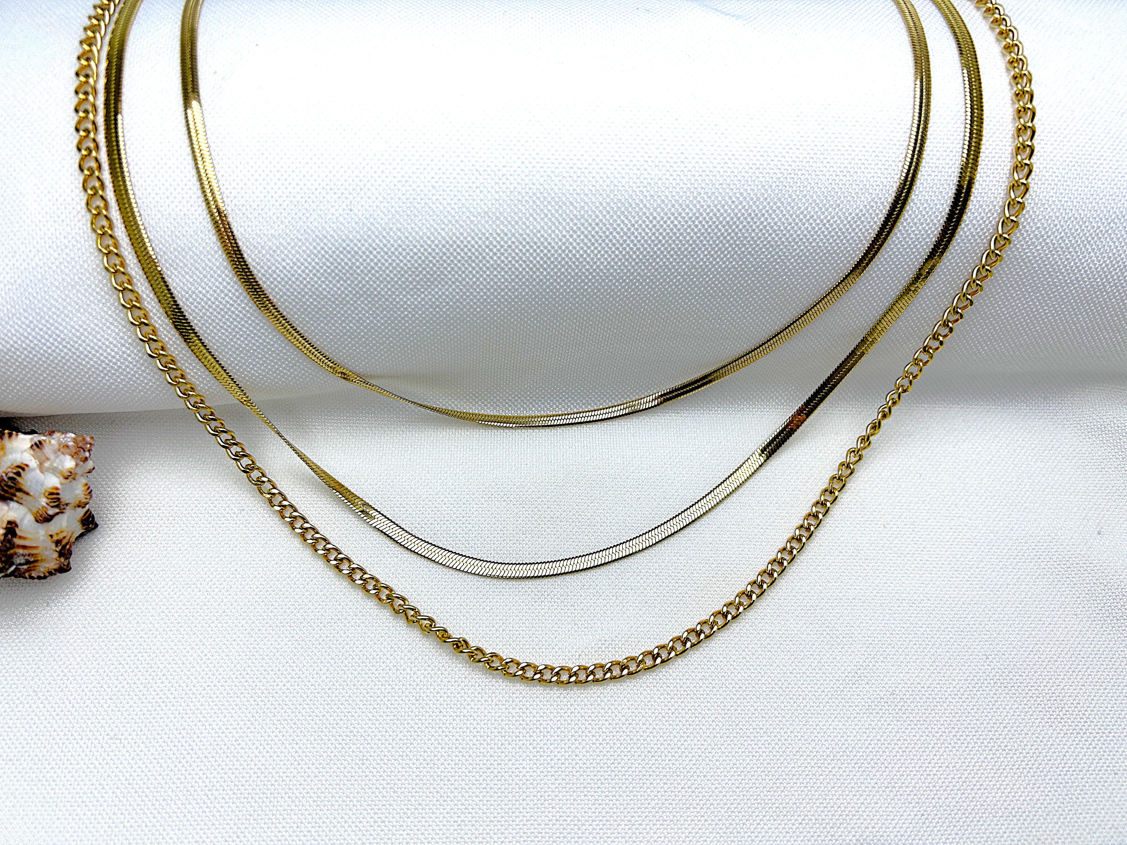 ATA İtalyan Ezmeli Zincirli Kolye Gold Design