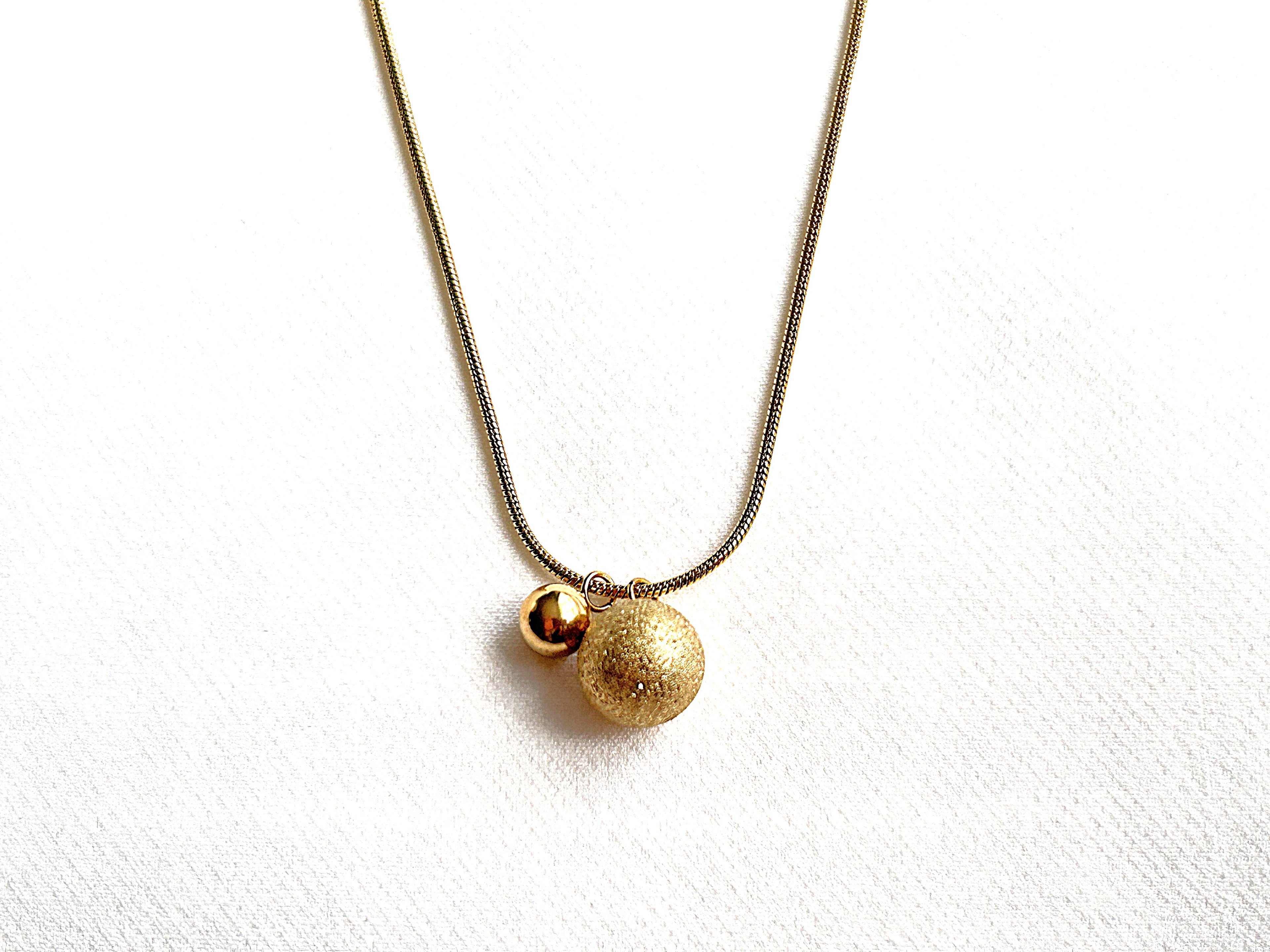 ATA İki Topçuklu Çelik Kolye Gold&Rose Design