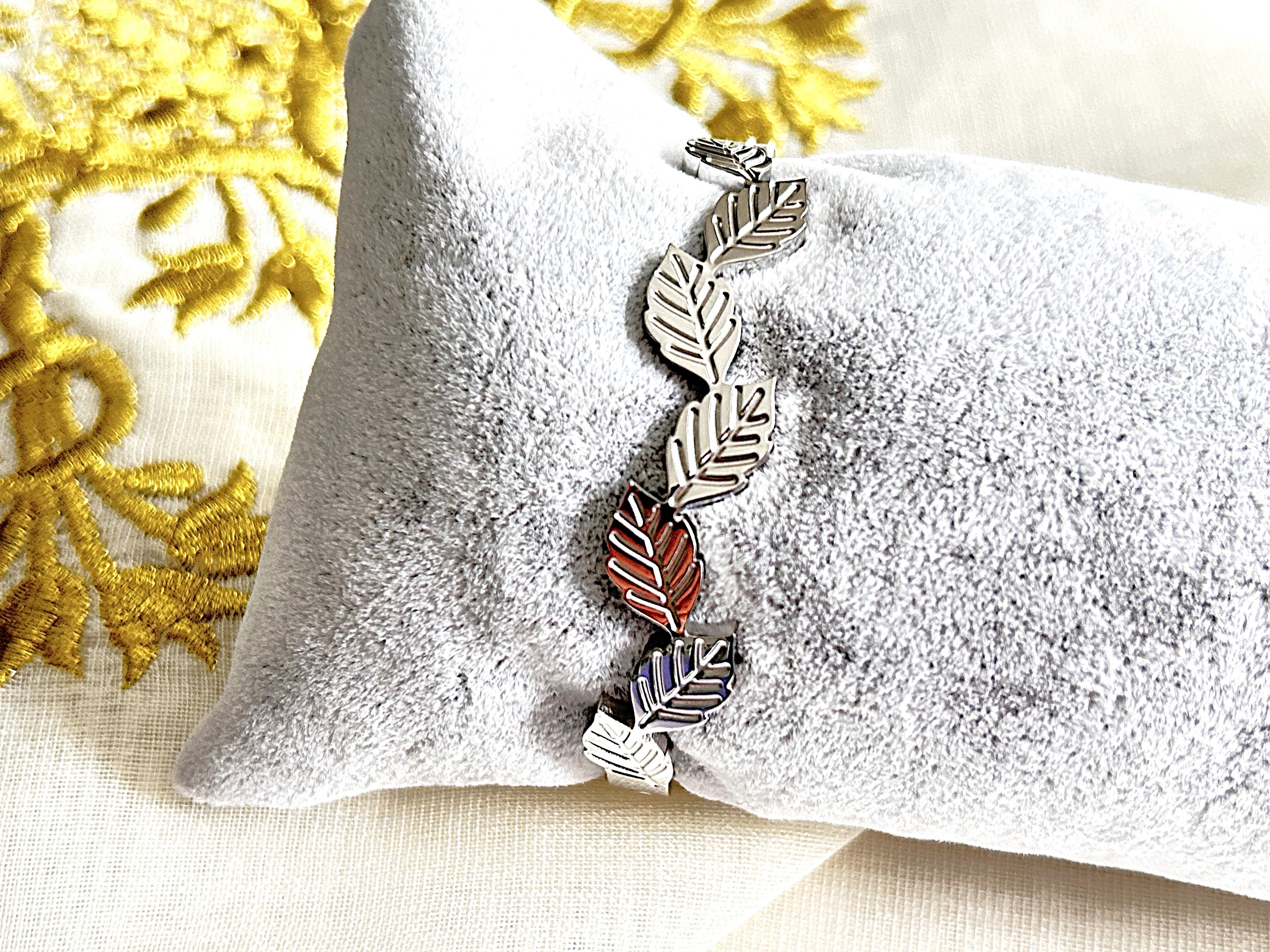 ATA Yedi Yaprak Çelik Bileklik Silver Design
