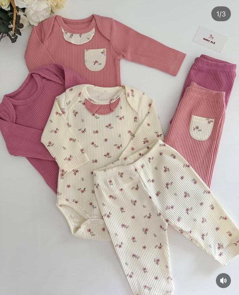 Kız Bebek Flowers 3lü ZIbın Seti 