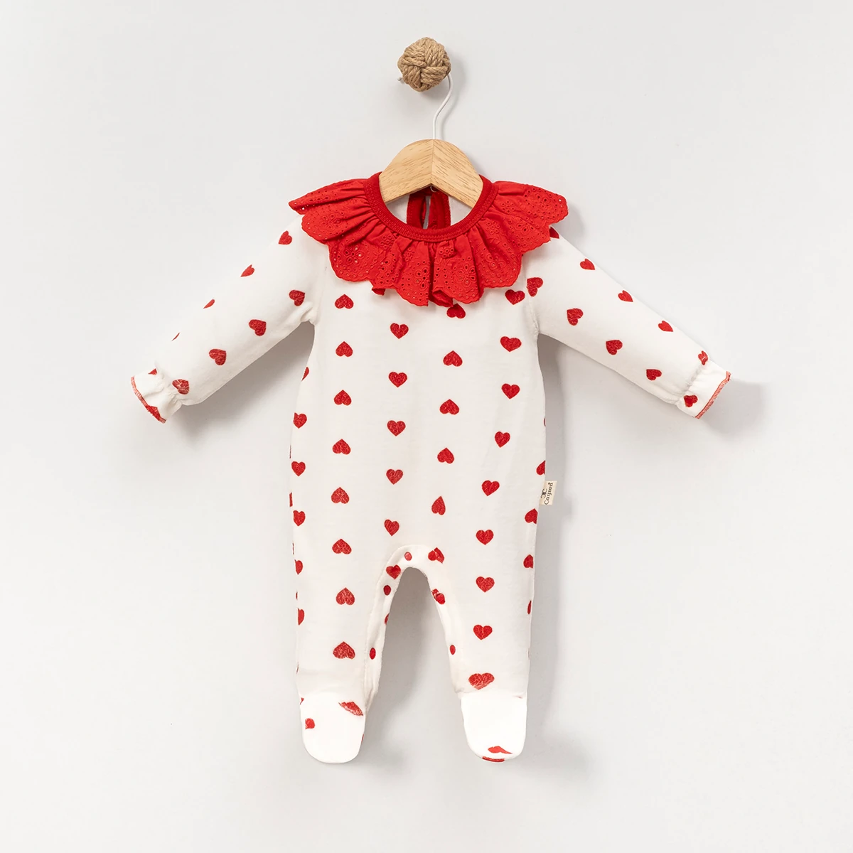 Kız Bebek Dantel Yaka Kadife Tulum 